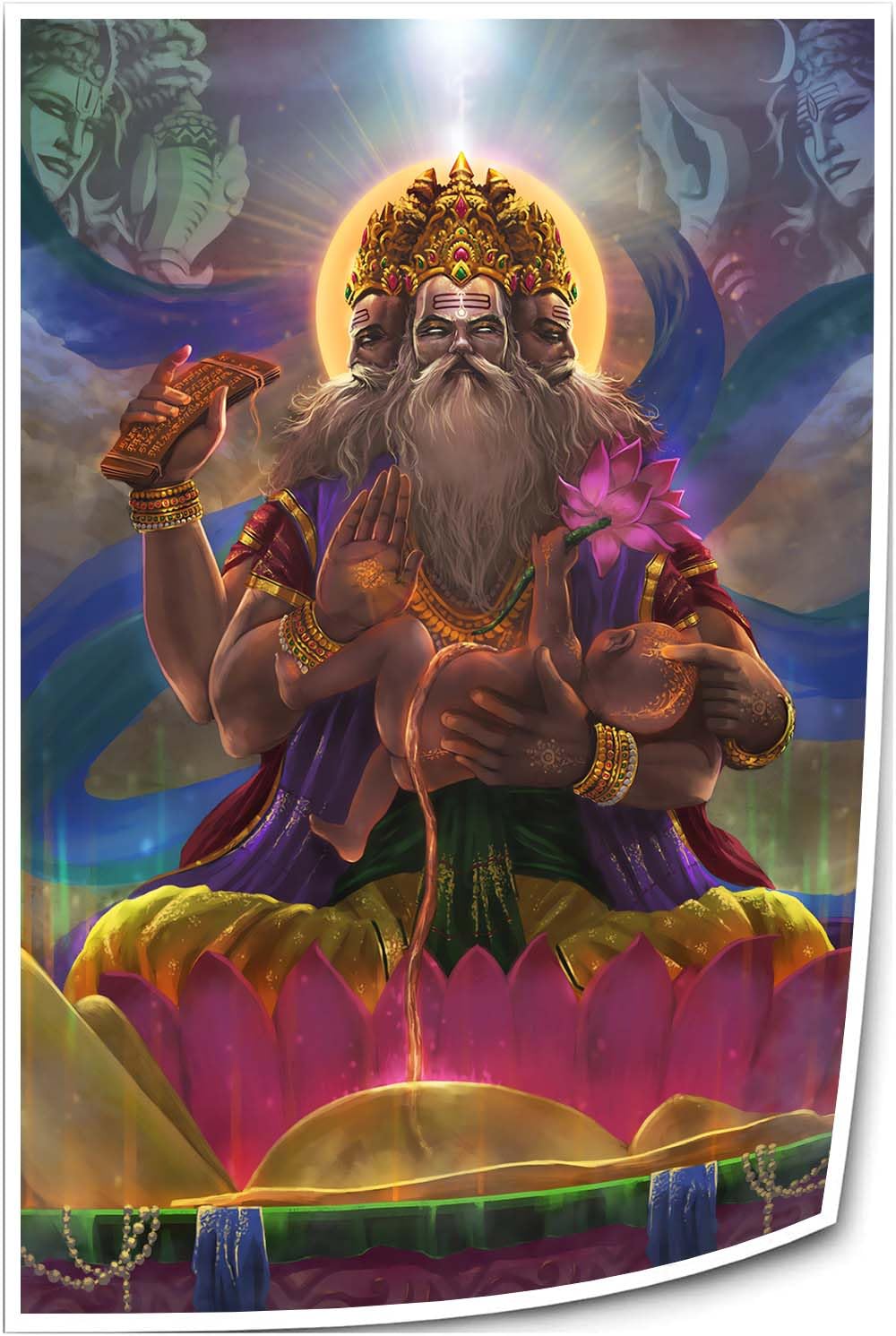 Amazon.com: Stantini Hindu Mythology Brahma Poster Art Prints