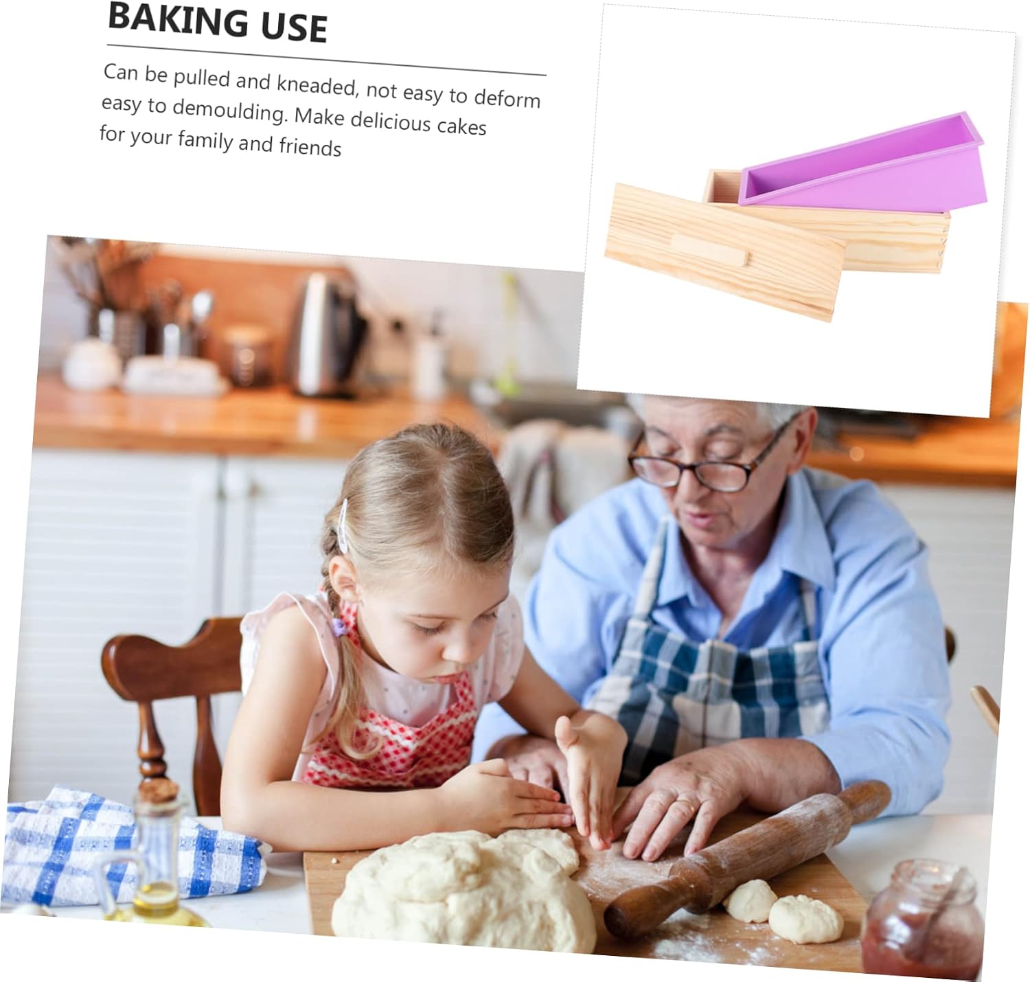 1Set Toast Mold Reusable Rectangle Bread Pan with Lid for Home Baking for Making Toast and Soap Safe and Polished for Easy Use