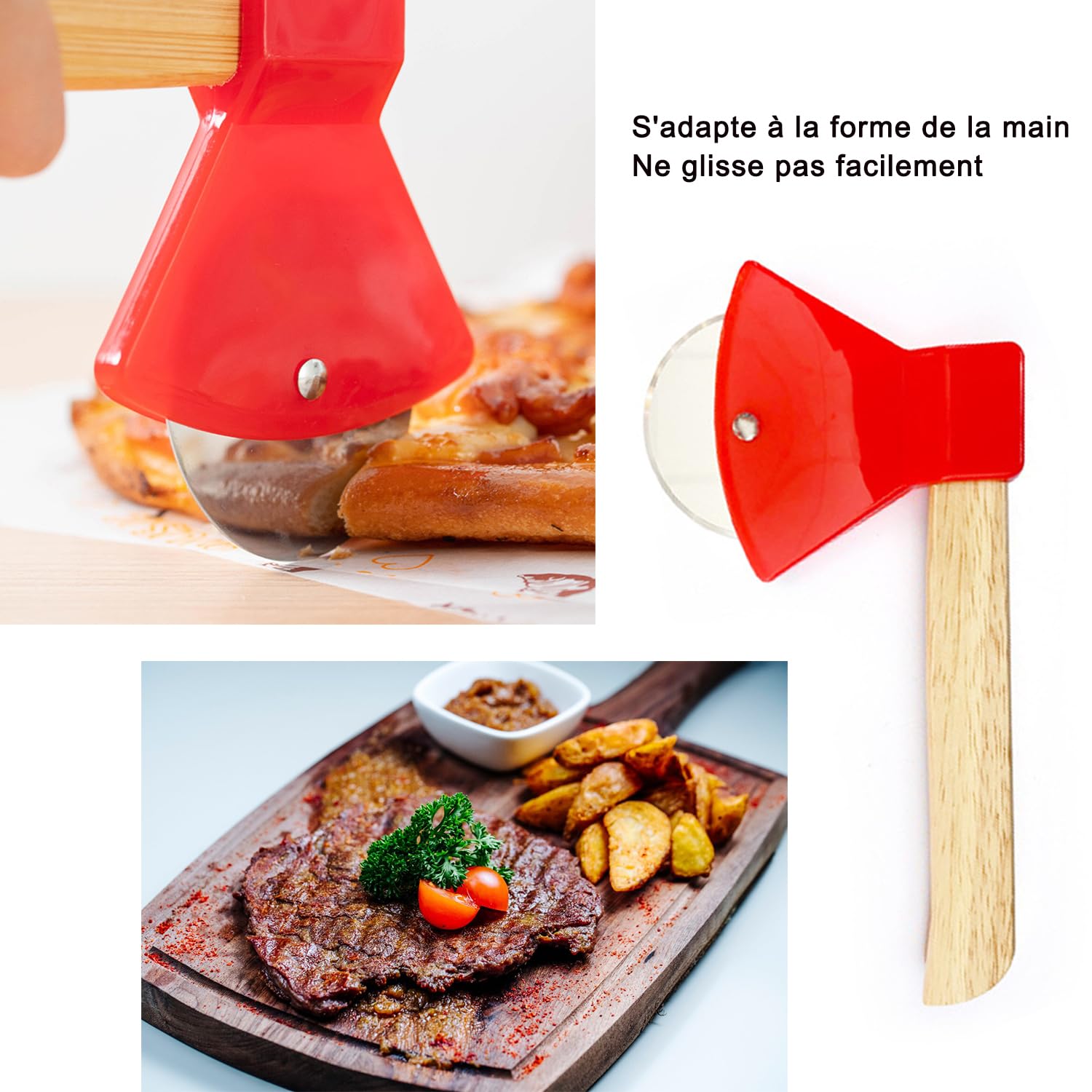 Voarge Pizza Cutter, Axe-Shaped Pizza Cutter, Pizza Cutter, Hand Pizza Cutter, Stainless Steel for Pizza Waffles and Pancakes — Amazon image 5