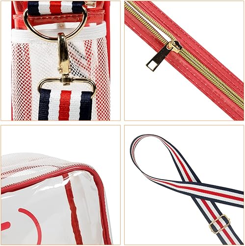 Miniatura 3 de JBin Rich Bolso cruzado transparente, cangurera aprobado para estadios, bolsa transparente para mujer, bolsa transparente para conciertos y
