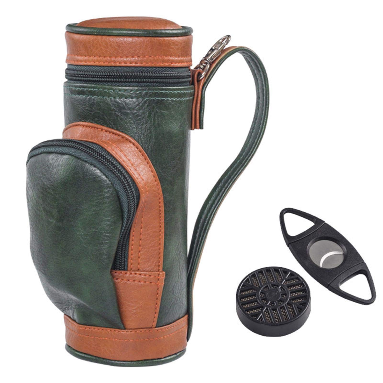 Buy Cigar Humidor Jar, Leather Cigar Canister with Humidifier and Cigar