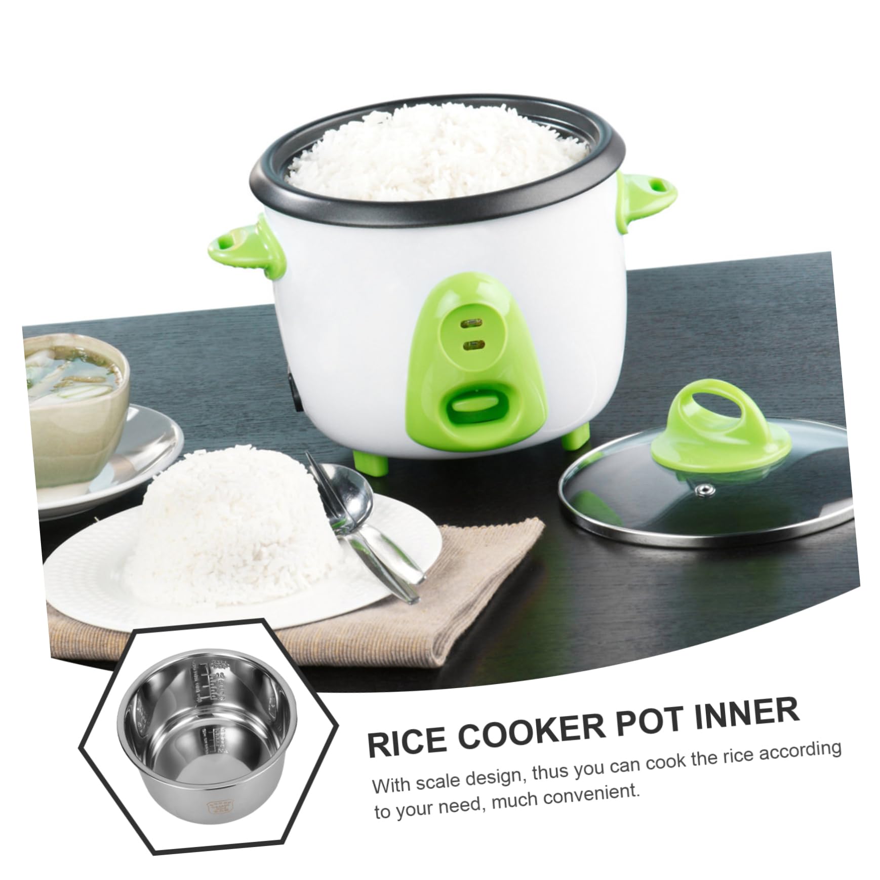 BESTonZON Pentola Interna per Cuociriso in Acciaio Inox 5l, Ricambio Multifunzione Design Creativo e Capacità, per Elettrodomestici da Cucina Domestica
