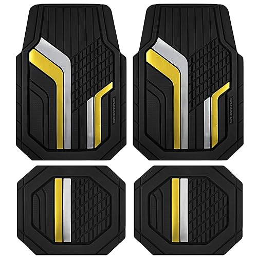 Skechers Heavy Duty Rubber Car Floor Mats,Dual Color Design Floor