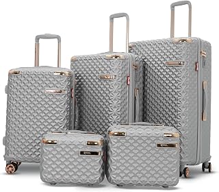 AMERICAN TRAVELLER Goldie ABS 5 Pcs Set Trolley Luggage Bags Combo | Pink Gold Coated | Dual Carry Suitcase | TSA Type Loc... Price In India