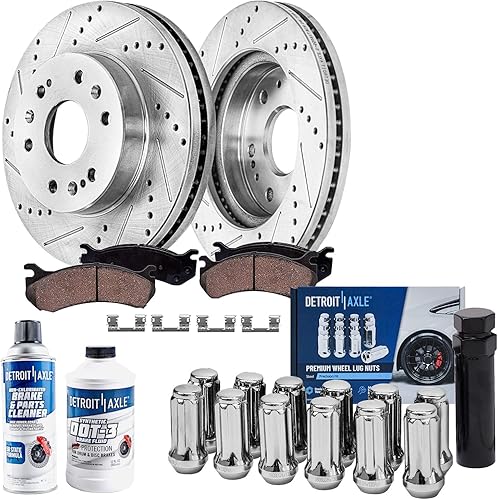 Miniatura 29 de Detroit Axle - Kit de Frenos para Silverado Sierra Suburban Yukon XL Avalanche 1500 Tahoe Escalade ESV EXT Reemplazo Frenos Delanteros Traseros