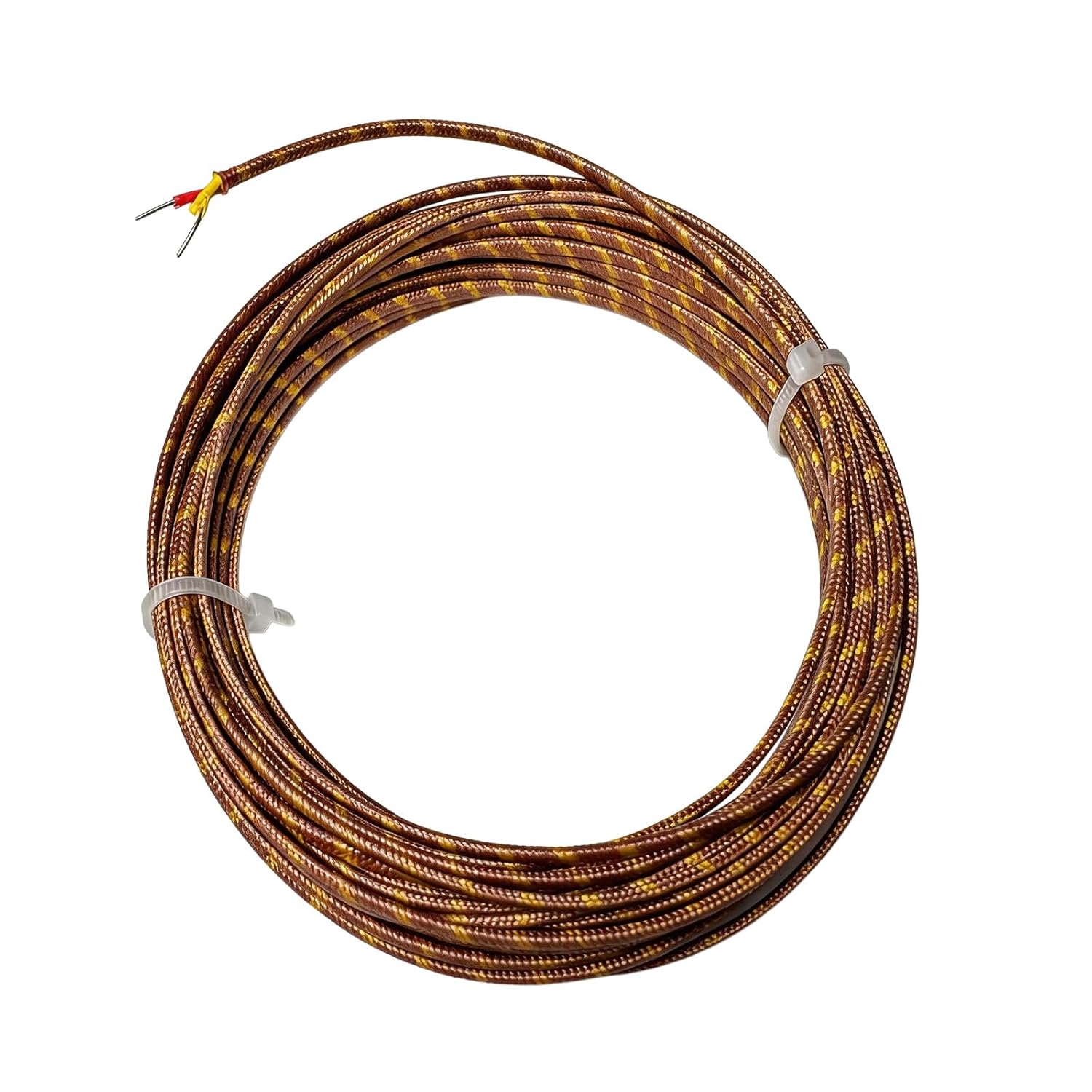 Type K Thermocouple Wire 10 Yards Fiberglass Insulated High Temperature Resistant to 1300°F AWG 24 Solid – Yellow+/Red- for Industrial Lab Kiln (354in)