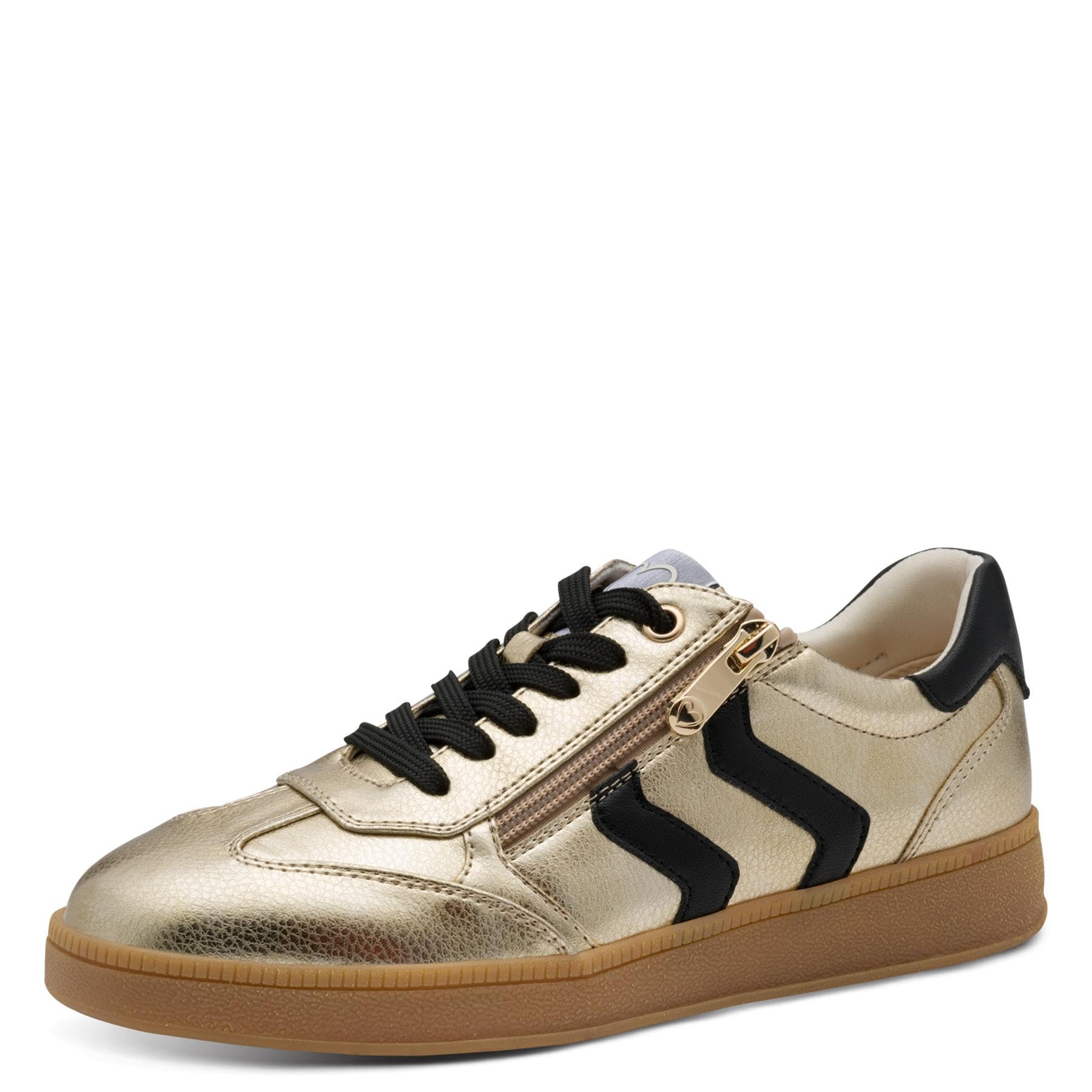 MARCO TOZZI Women's Flat Trainers with Zip, Leisure, Gold (Gold Comb), 40 EU