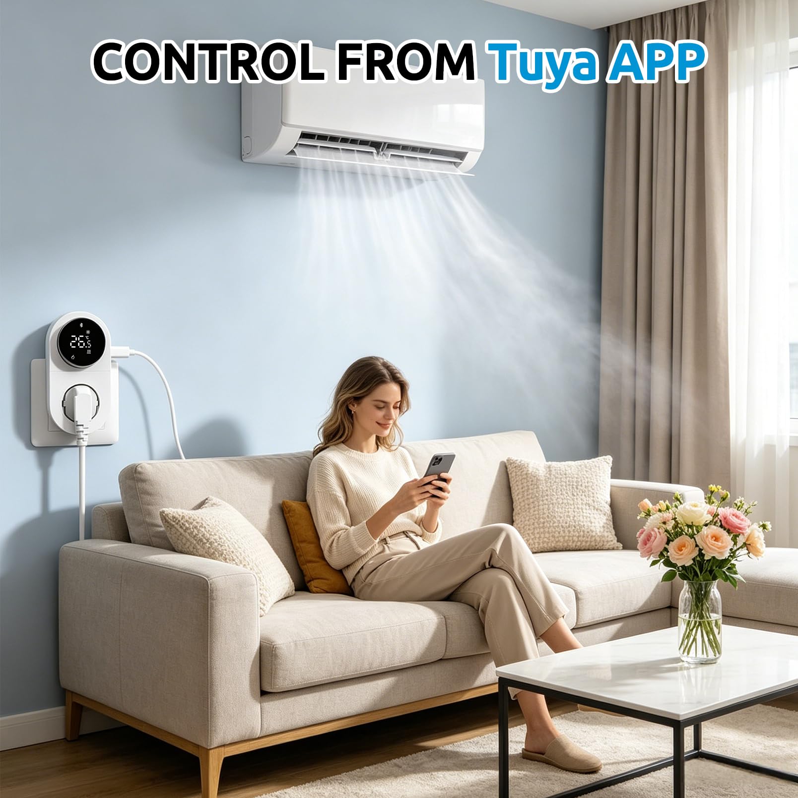 Presa Termostato Digitale, Con Schermo LCD | Regolatore di Temperatura con Timer, Compatibile con Alexa/Google Assistant, per Serre, Terrari e Acquario