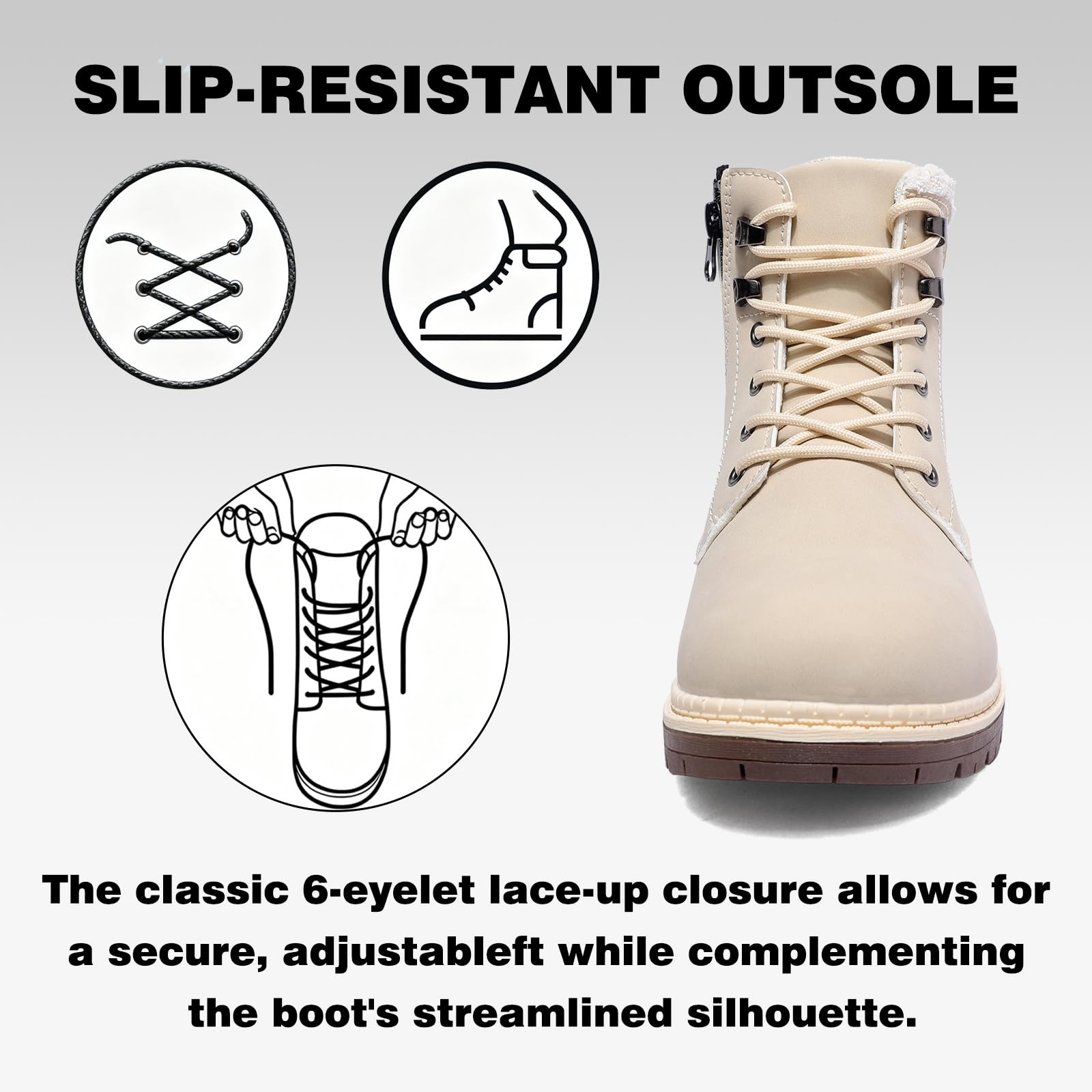 Winterstiefel Damen Gefütterte Stiefel Warm Schneestiefel Wasserdicht Trekking-Schuhe Stiefeletten Outdoor Rutschfeste Wanderschuhe Winterboots Schneestiefel