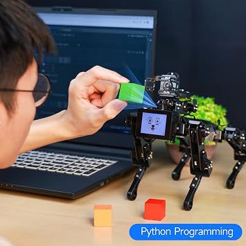 Yahboom AI Embodied Intelligent Robot Dog, 15DOF, Programming Education AI Roboterhund with Robotic Arms, Thinking Roboter Hund, APP Controlled Visual Recognition Robot Pet (DOGZILLA-LITE with Pi CM5)
