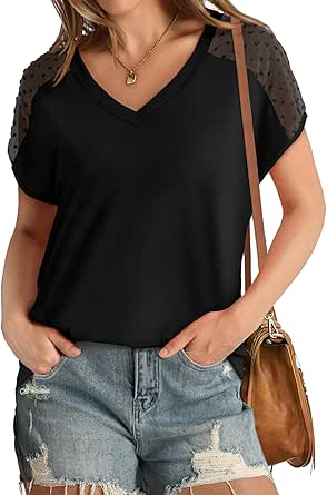 Générique Tee Shirt Femme Été,Chemise Femme T-Shirt À Manches Courtes Top Coton Col Rond Graphic Hauts Décontracté Blouse Tops Basiques Pas Cher Hauts Pour Fête Club Party
