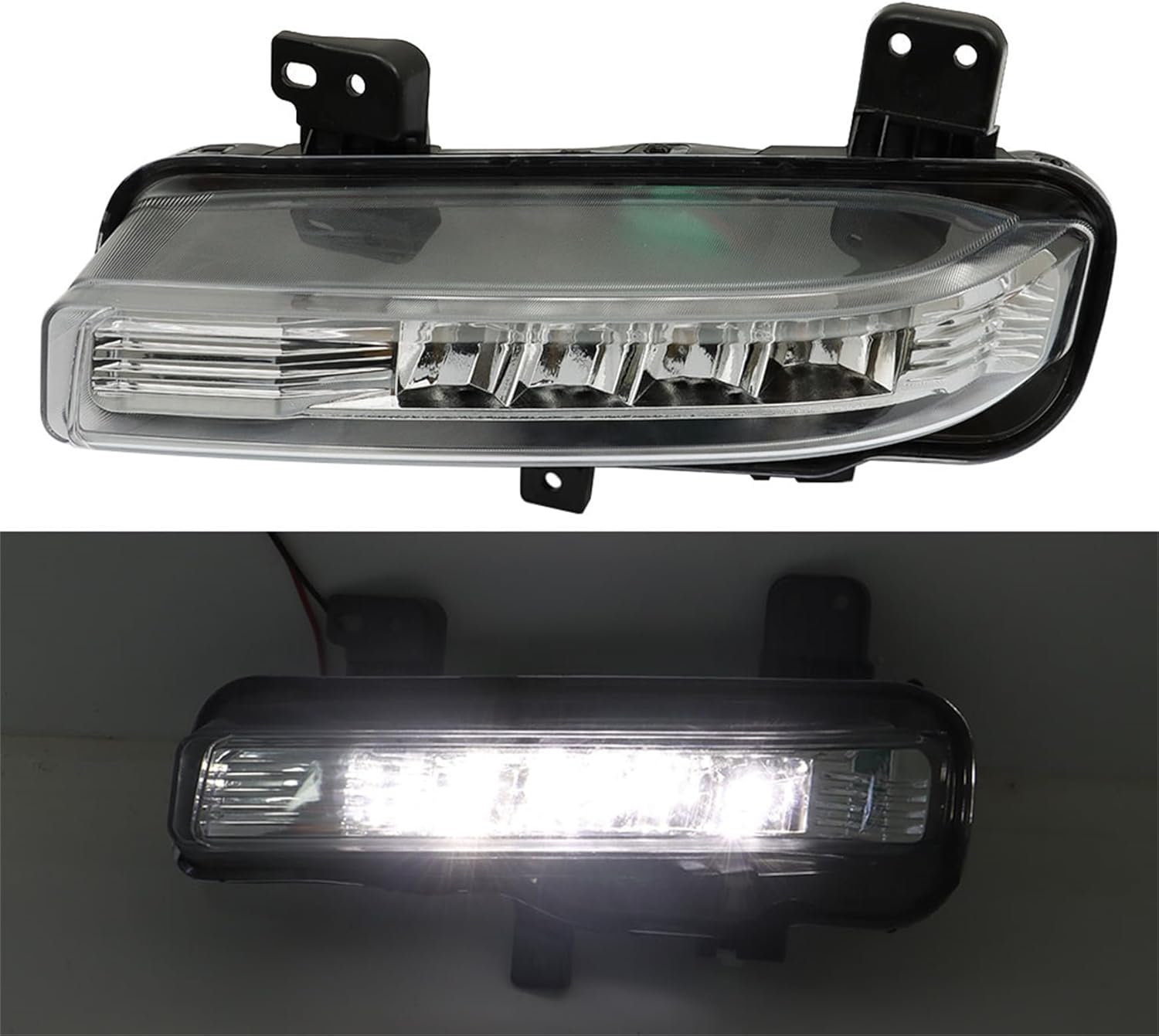 Silscvtt Front Fog Light Assembly Replacement for Explorer 2020-2021 DRL Fog Light Lamp with Trim Cover Left Driver Side