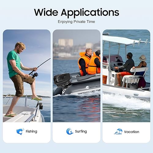 Miniatura 8 de LyeXD Motor de arrastre eléctrico fuera de borda de 48 V 1200 W, resistente 5 HP de eje corto de pesca para barco de pesca de arrastre control de