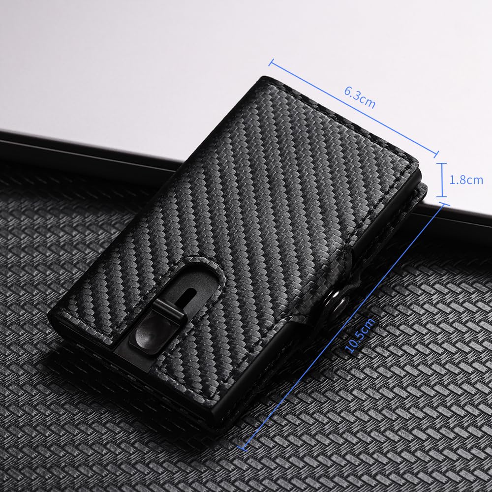 VpiuV® Porta carte di credito con protezione RFID,Portafoglio da uomo sottile schermato,Porta carte di credito in alluminio da uomo con scomparto portamonete, m, Moderno