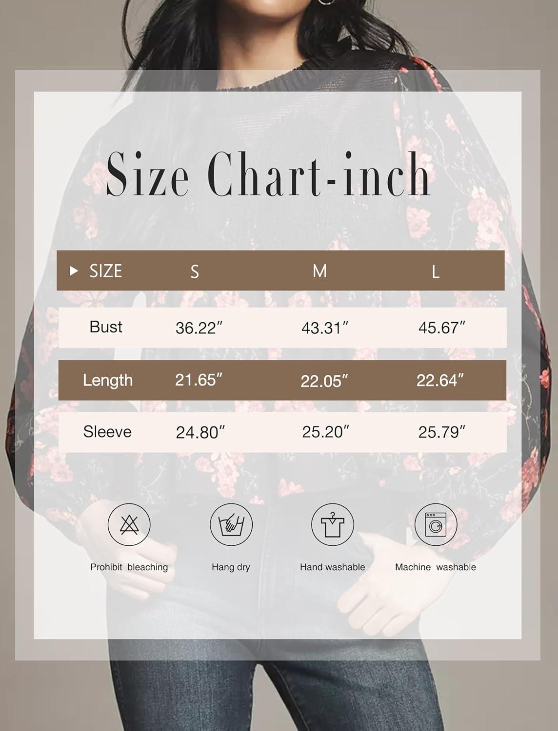 Women’s Lace Detail Flared Long Sleeve Blouse Lace Poplin Mesh Crew Neck Shirts Ruffle Swing Elegant Babydoll Tops - Image 8