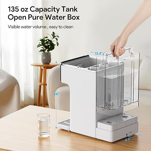 Miniatura 7 de Thereye Sistema de ósmosis inversa de filtro de agua para encimera, purificación de 7 etapas, filtración de ósmosis inversa portátil de calefacción