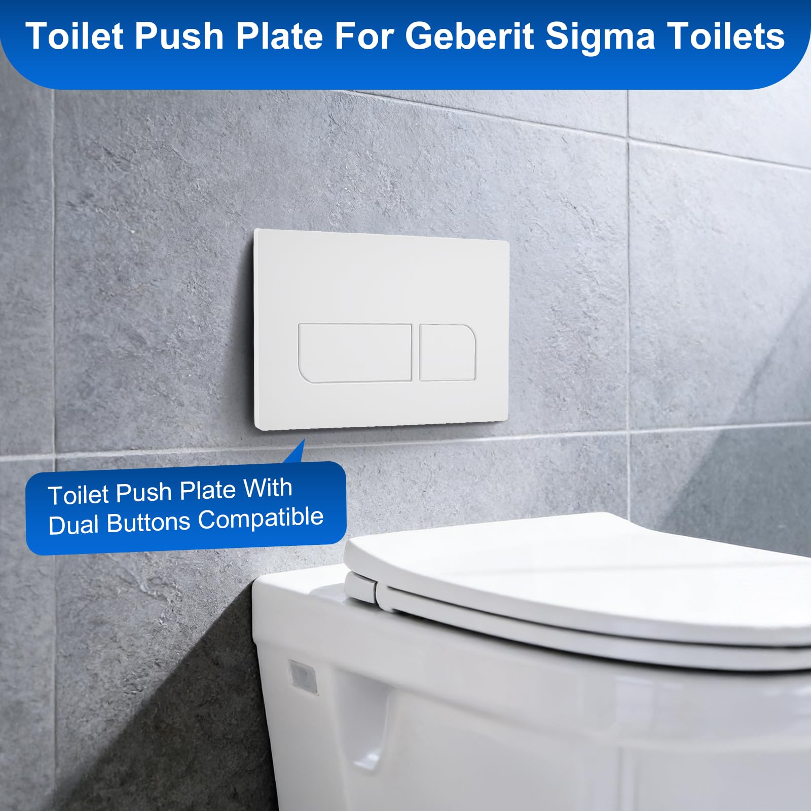 Piastra di comando per WC, piastra di comando Geberit Sigma, compatibile con Geberit Sigma 01 20 30 50 UP300/320, piastra di ricambio 115.770.11.5, piastra di ricambio per risciacquo, 246 × 164 mm
