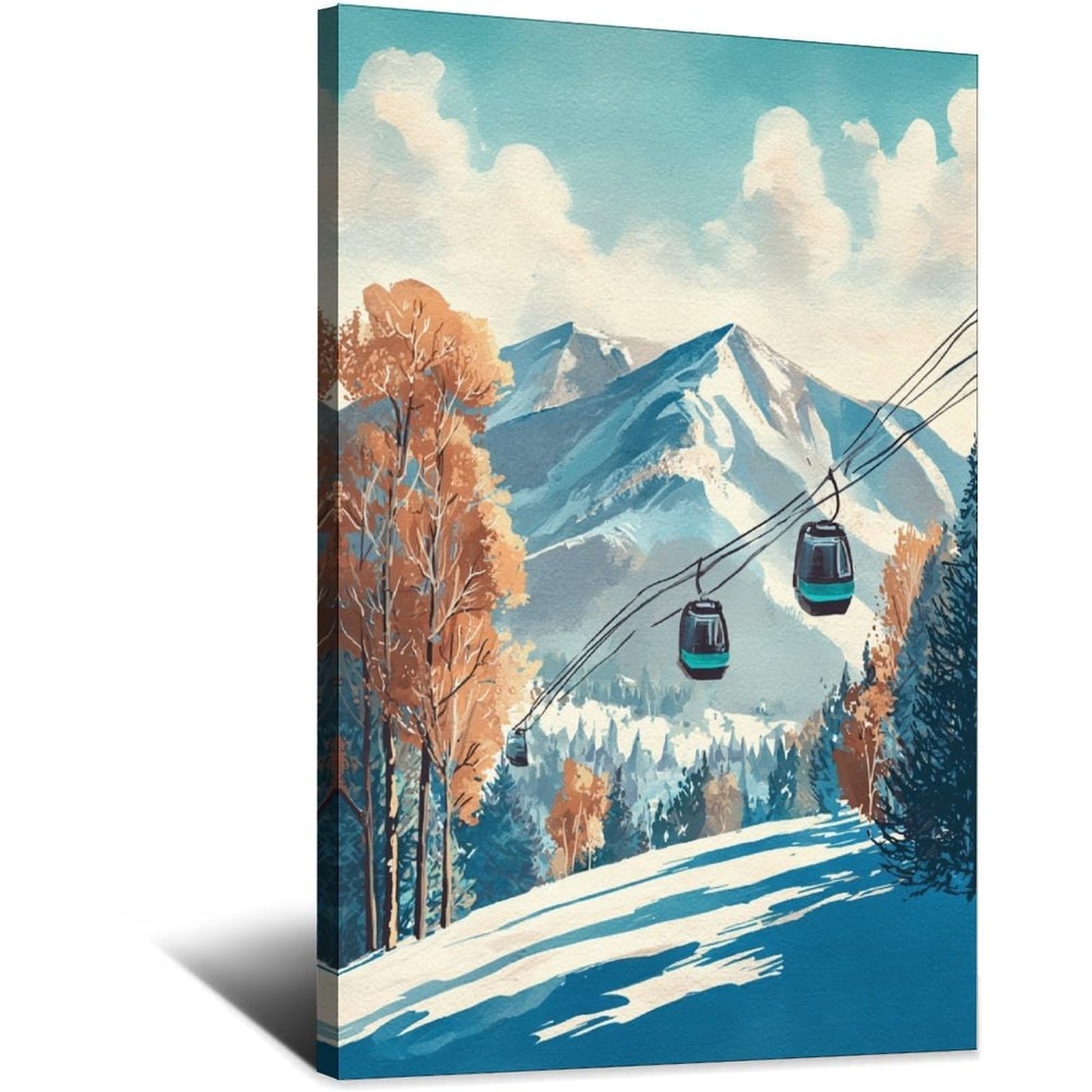CFXNGA Niseko Ski Posters 20x30inch(50x75cm) Vintage Watercolor Canvas Art