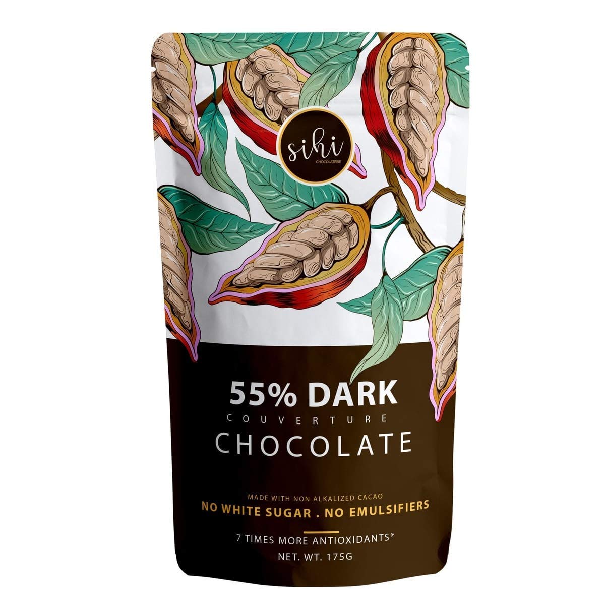 Sihi Chocolaterie - 55% Dark Organic Couverture Chocolate | No White Sugar And Chemicals |Best For Baking Or Eating | High In Antioxidants | Plant Based - 150 gram (Pack Of 1) (B08F5L4L75) Amazon Price History, Amazon Price Tracker