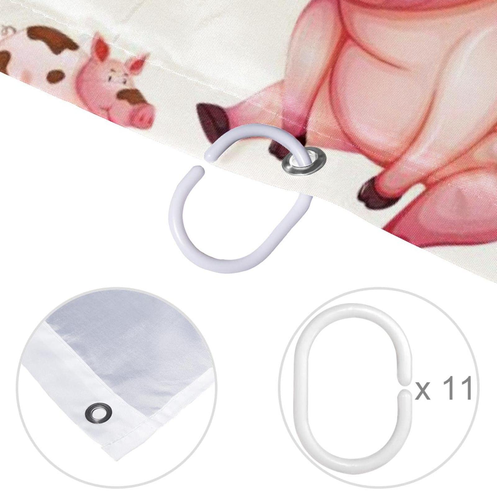 Tenda da doccia con simpatico maialino, decorazione