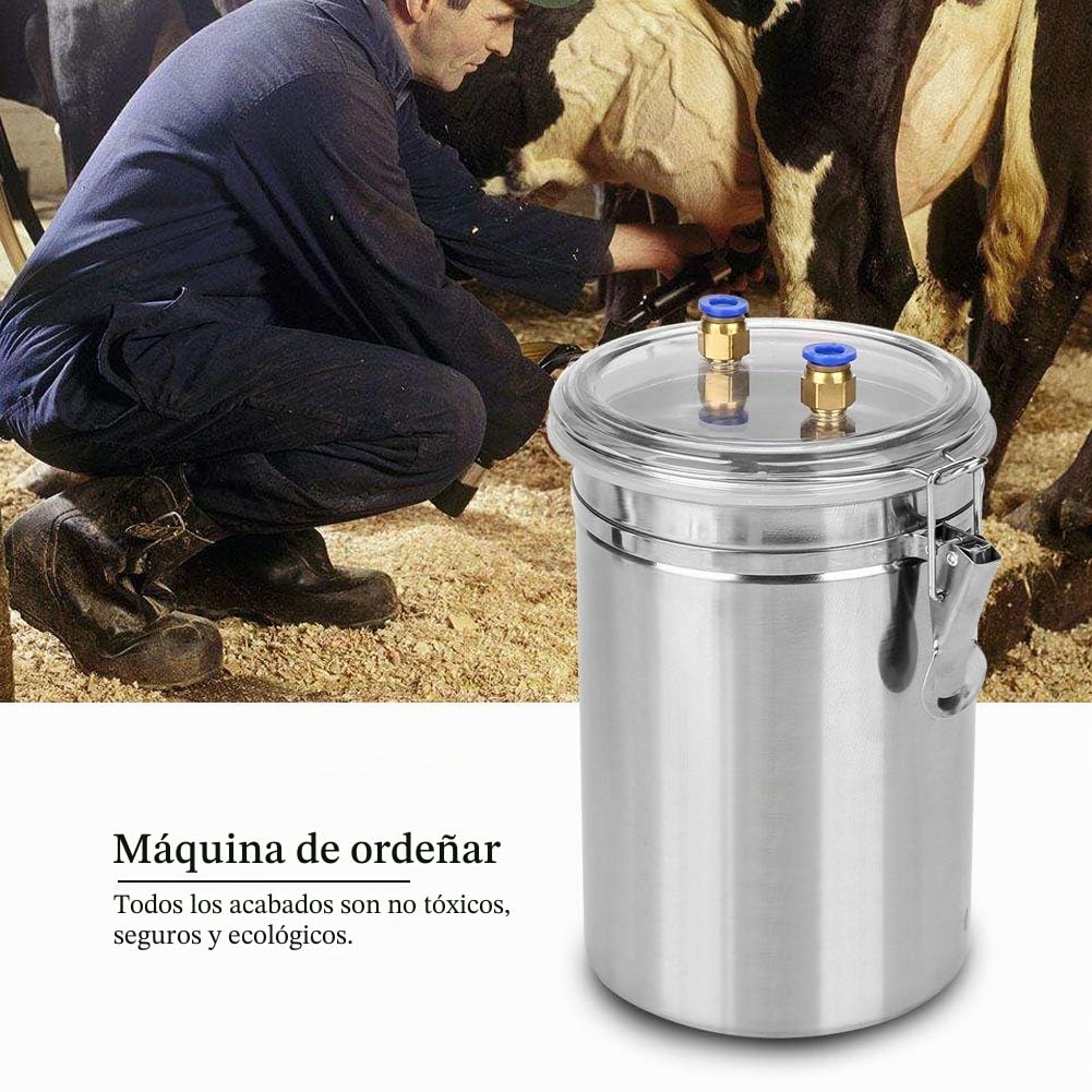 Zerodis 2L Ordeñadora de Vacas Oveja de Ganado de Acero Inoxidable portátil, Ordeñadora de Cabra de Oveja al vacío para el hogar Granja a pequeña Escala(Sheep)
