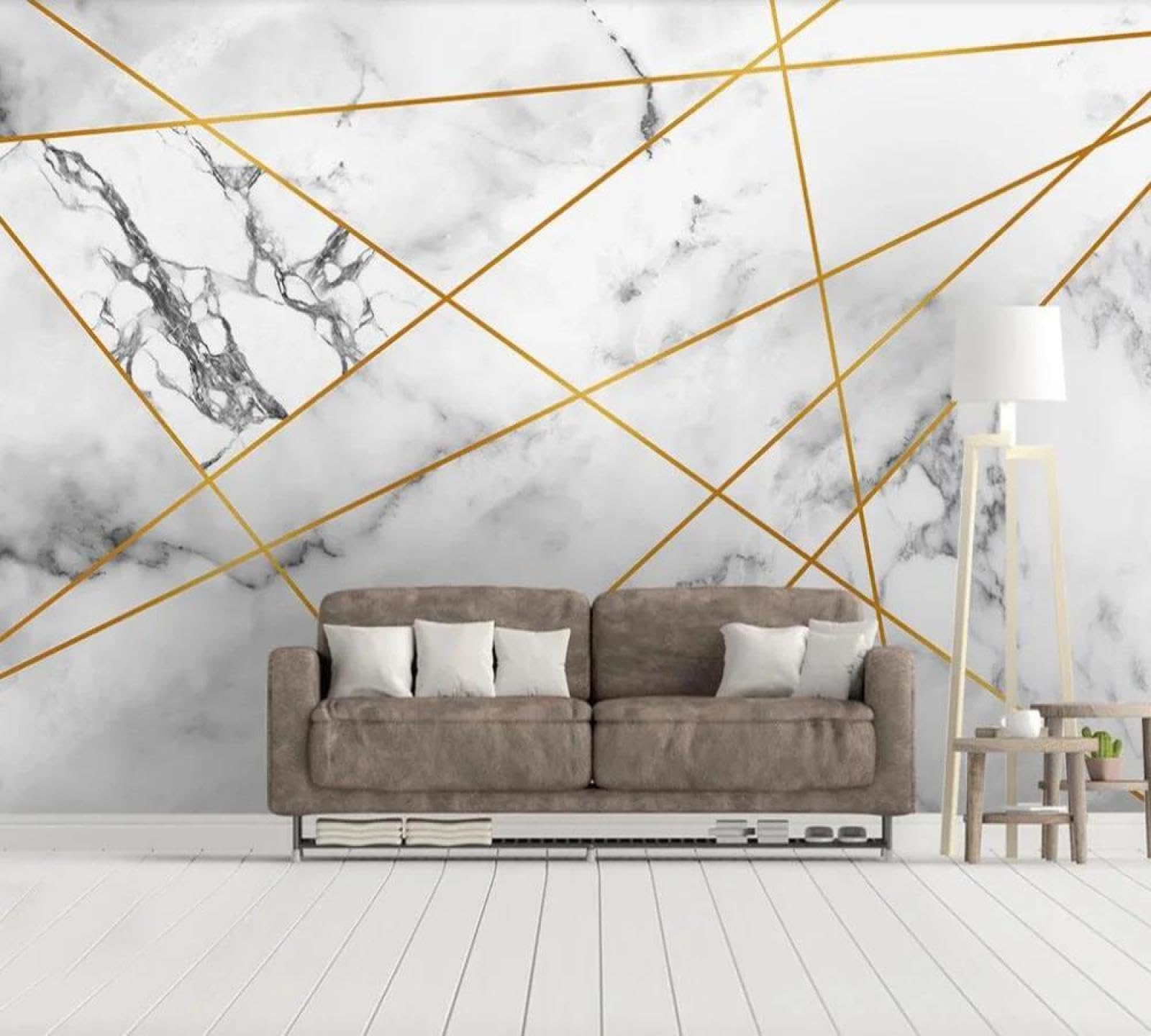 Papier peint salon effet marbre ILIYA pour un mur de chambre élégant
