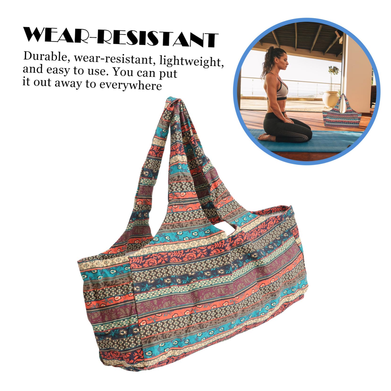 Gatuida Bedruckte Yogamattentasche Canvas Mit Kordelzug Ethno Stil Sporttasche Für Fitness Reisen Und Yoga