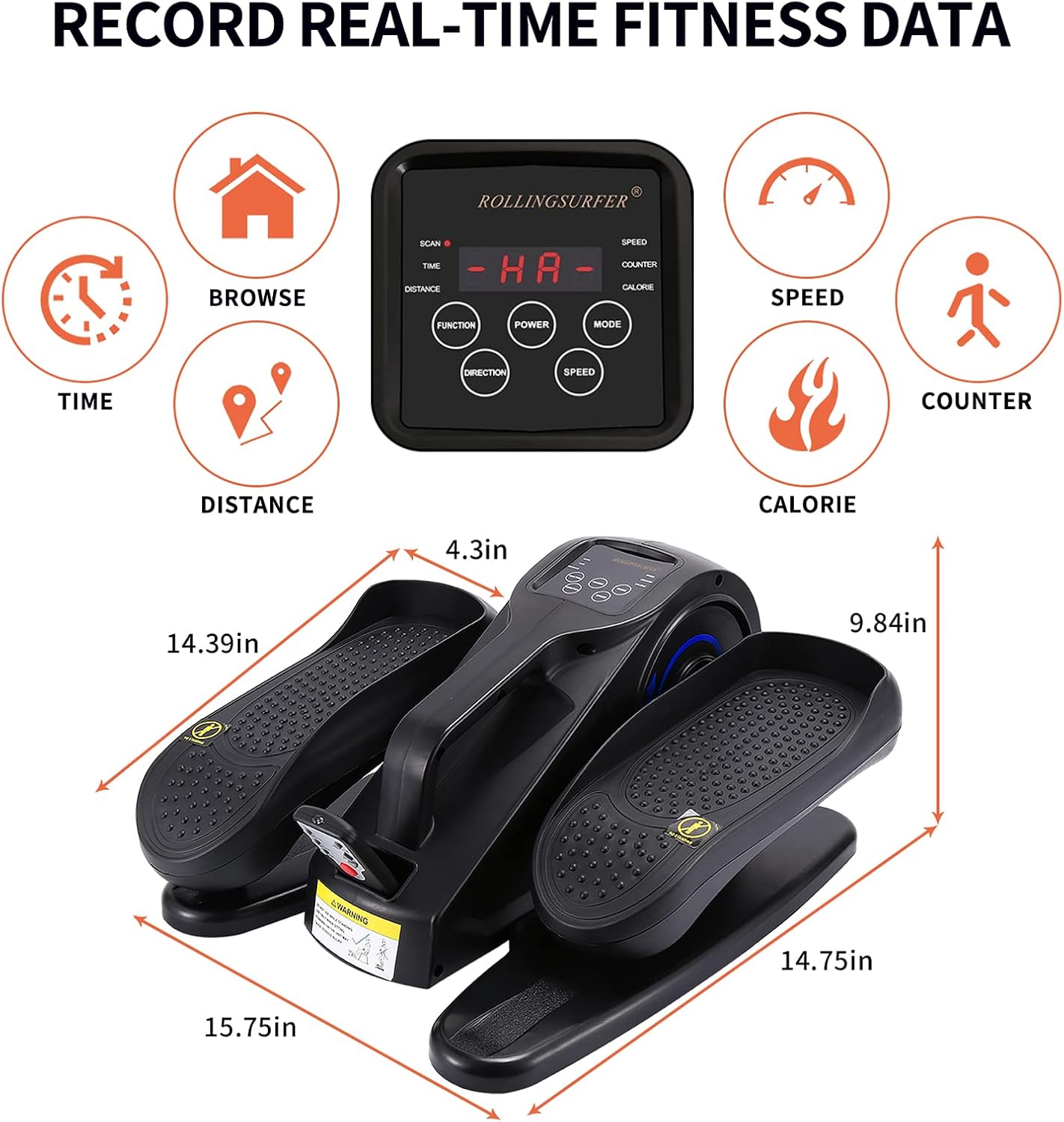 Buy Rollingsurfer Under Desk Elliptical Machine, Adjustable Speeds