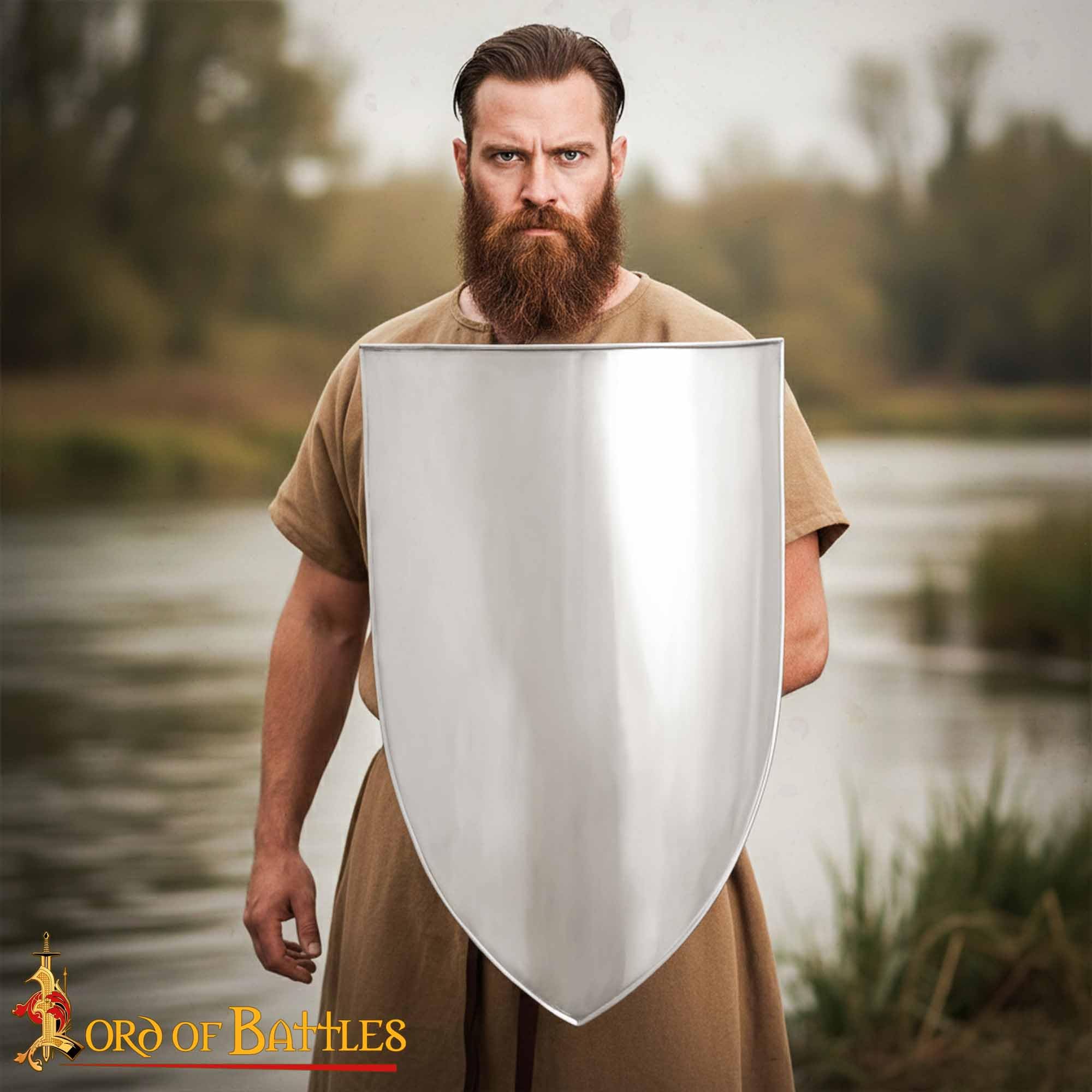 Lord of Battles Mittelalterlicher Heizschild, handgeschmiedet, anpassbar, funktional, mittelalterliche Rüstung, Schild, historische Nachstellungen
