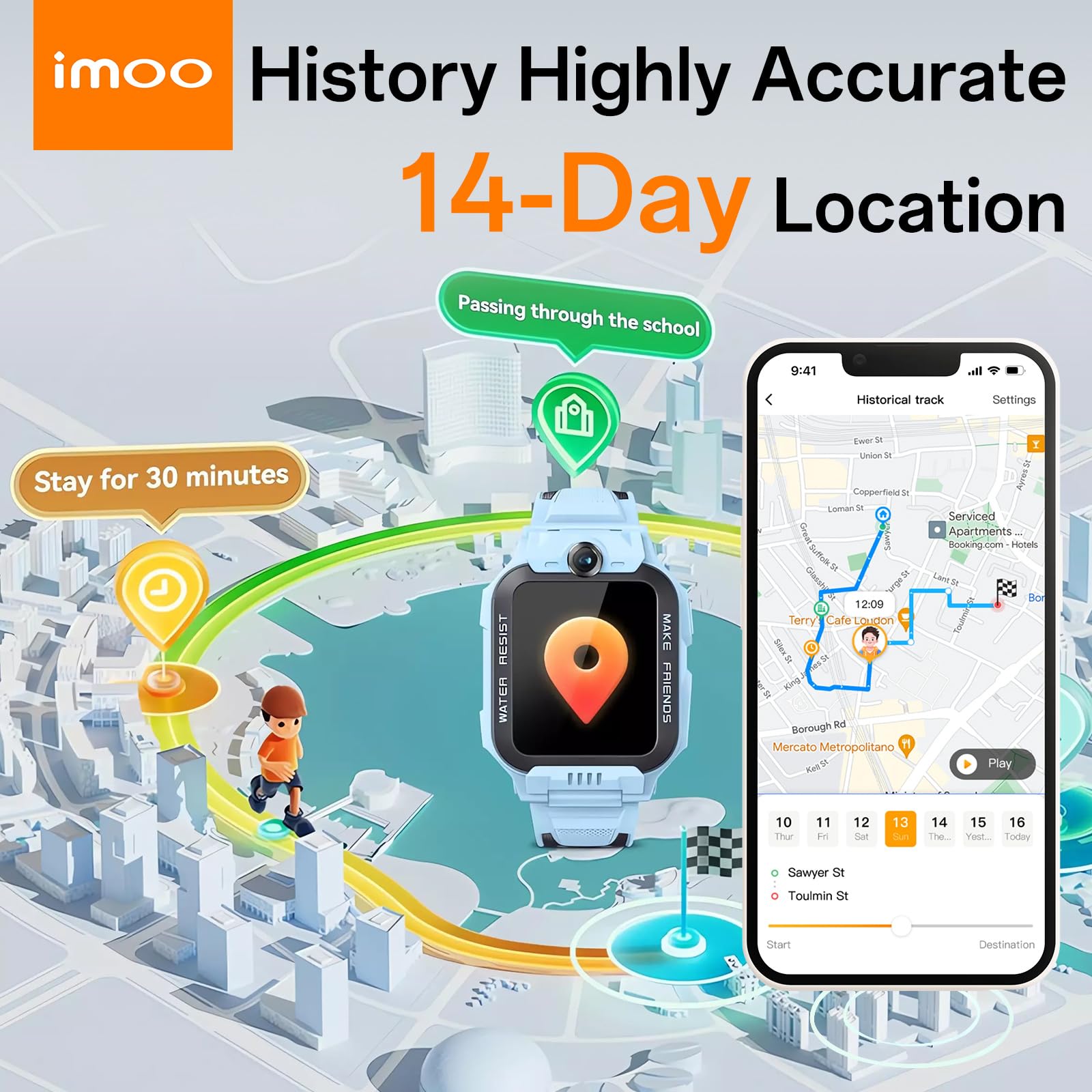 imoo Z7 Smartwatch dla Dzieci, Dwukamerowy Telefon z Wideorozmowami HD i Połączeniami Głosowymi, Zegarek GPS z Lokalizacją, 4 Tryby Sportowe, Całodobowe Monitorowanie Zdrowia (Niebieski)