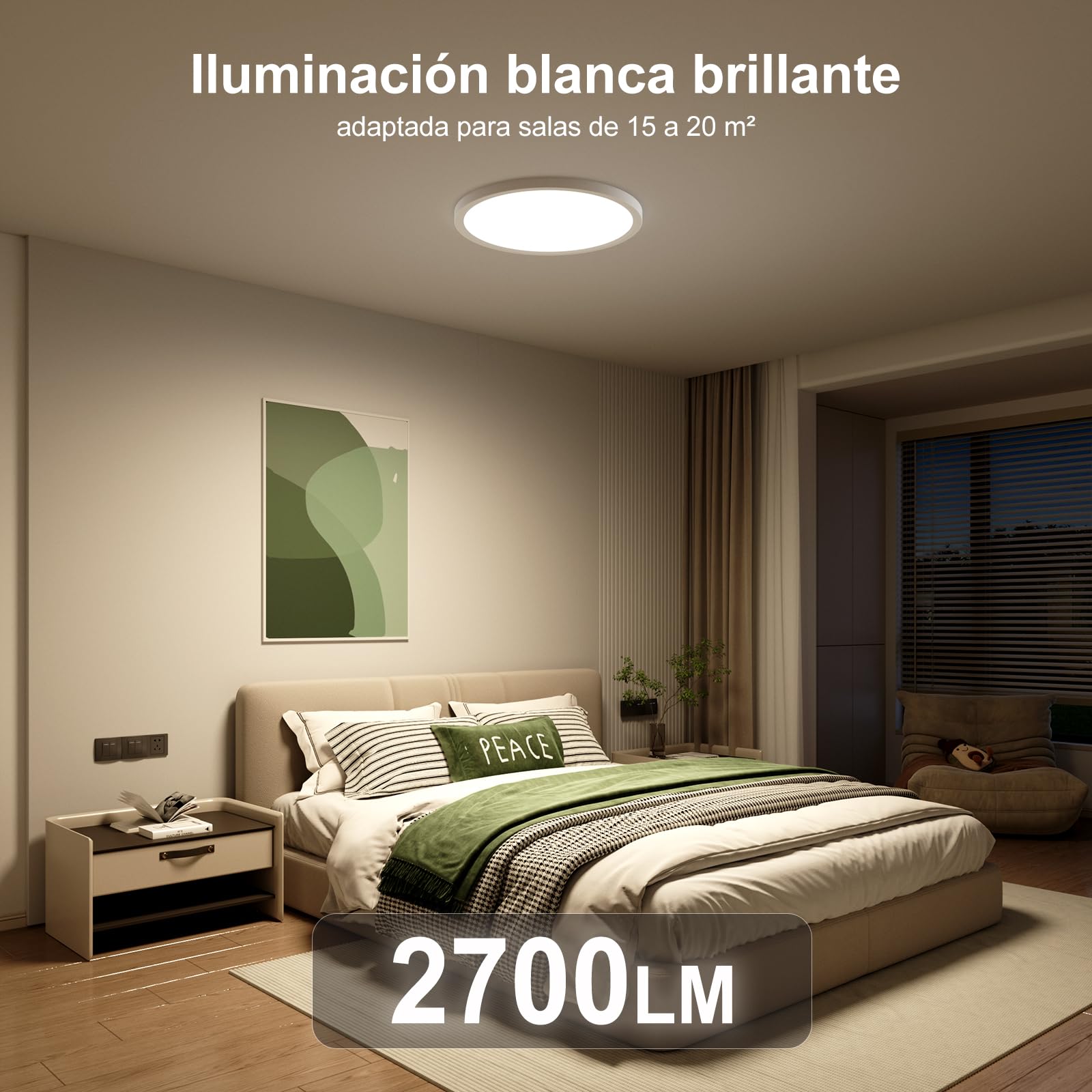 YiLaie Pack 2x Plafon LED Techo Regulable 24W,RGB Cambio Color Redonda Lámpara de techo,3000K-6500K lampara techo dormitorio,IP44 Impermeable,Ø30CM,Para Salón Cocina Baño