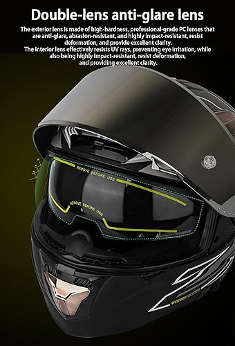 Miniatura 5 de Cascos Bluetooth de cara completa para motocicleta, cascos para motos aprobados por DOT, viseras antivaho abatibles, casco de motocicleta para