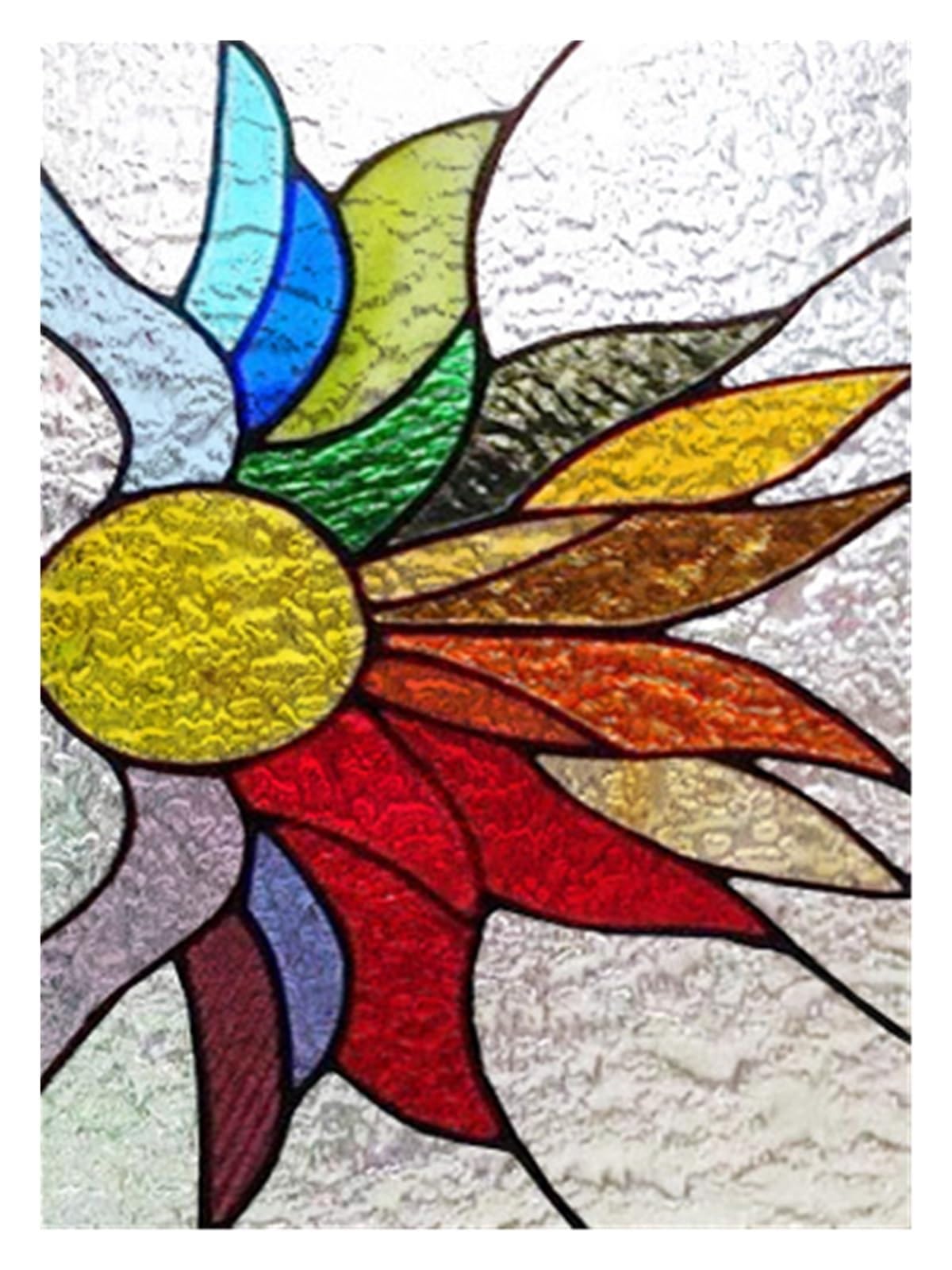 Window Film Frosted Stained Glass Films Rainbow Effect Privacy Decorative Static Cling Sticker for Glass Windows(Color 23,30X40cm)