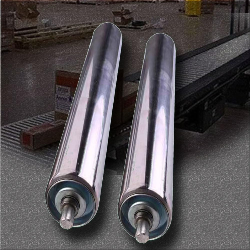 Rodillos transportadores de acero inoxidable, paquete de 2 rodillos deslizantes de 3.9 a 39.5 pulgadas, uso comercial, ligeros, 1 pulgada de diámetro, ideal para manejo y transporte de materiales