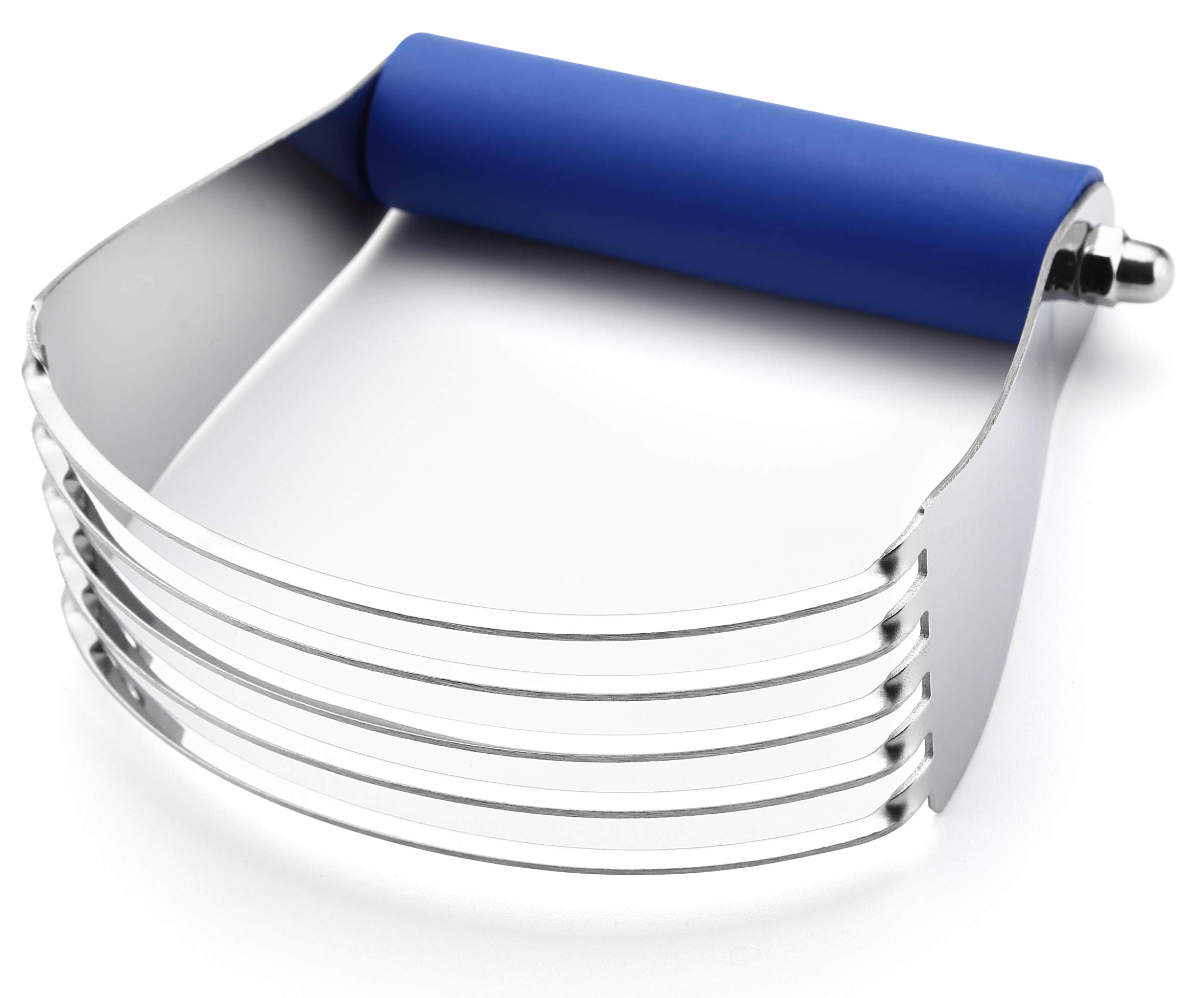Spring Chef Large Dough Blender For Baking, Stainless Steel Puff Pastry Cutter Tool with Sharp & Thick Blades, Dishwasher Safe Dough Cutter Tool, Manual Pastry Blender for Easy Mixing - Sapphire