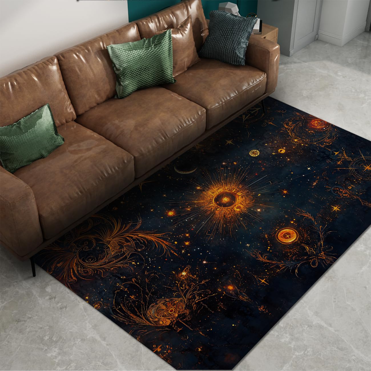 Tapis intérieurs et extérieurs rétro romantique pour salon et terrasse