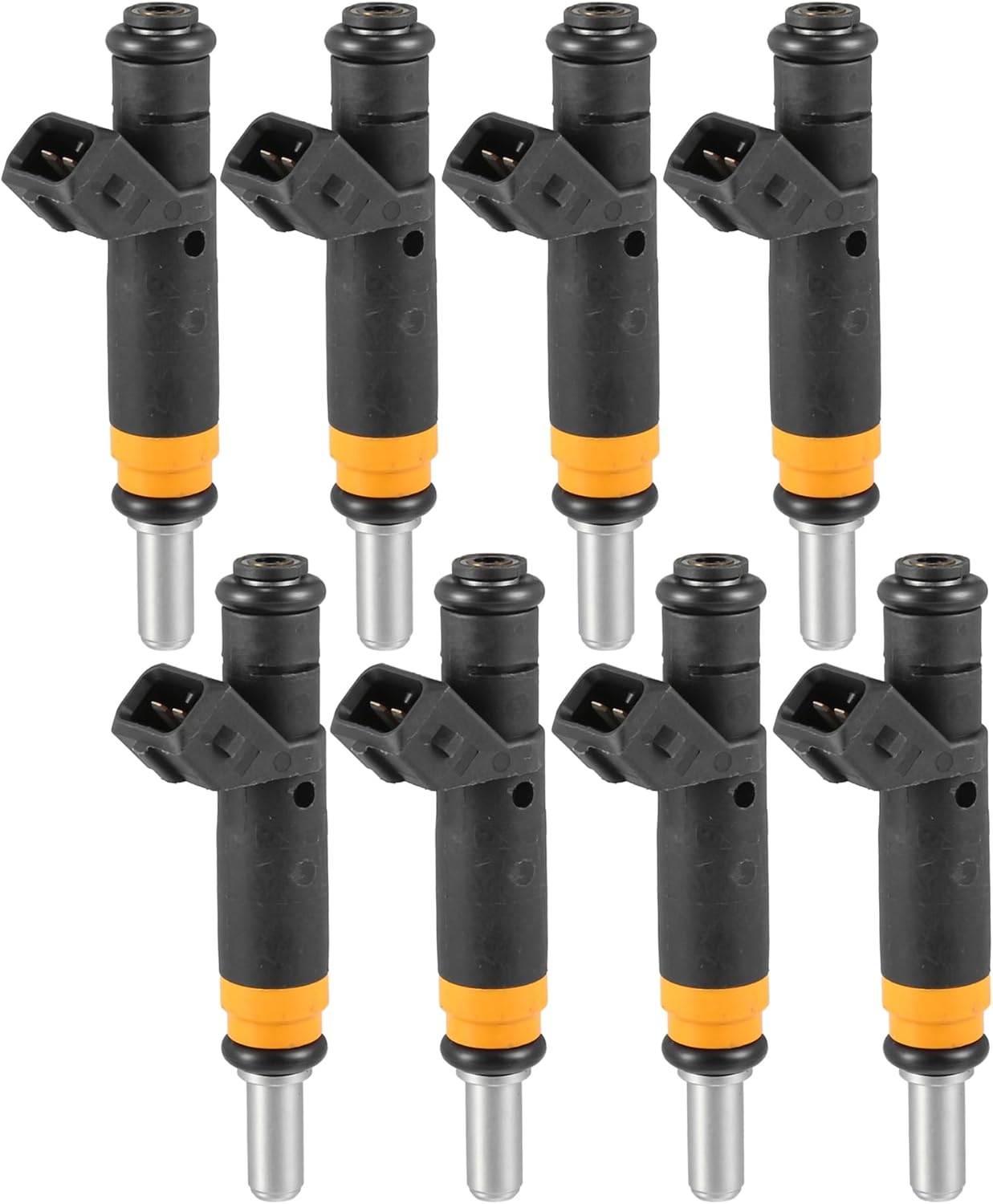 Fuel Injector No.7506924 - Car Inner Engnie Fuel Injectors - for BMW 745Li 2002-2003 Metal Black - 8 Pcs