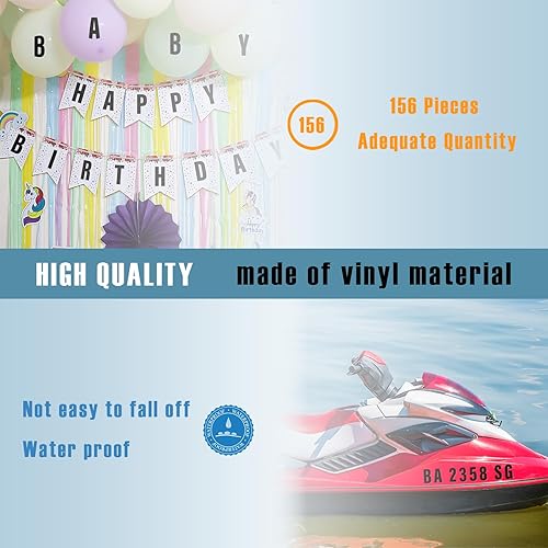 Vista 166 de Calcomanías de letras, 300 piezas, 30 hojas, vinilo autoadhesivo, impermeable, números de buzón, alfabeto para buzón, ventana, puerta, letrero, Negro