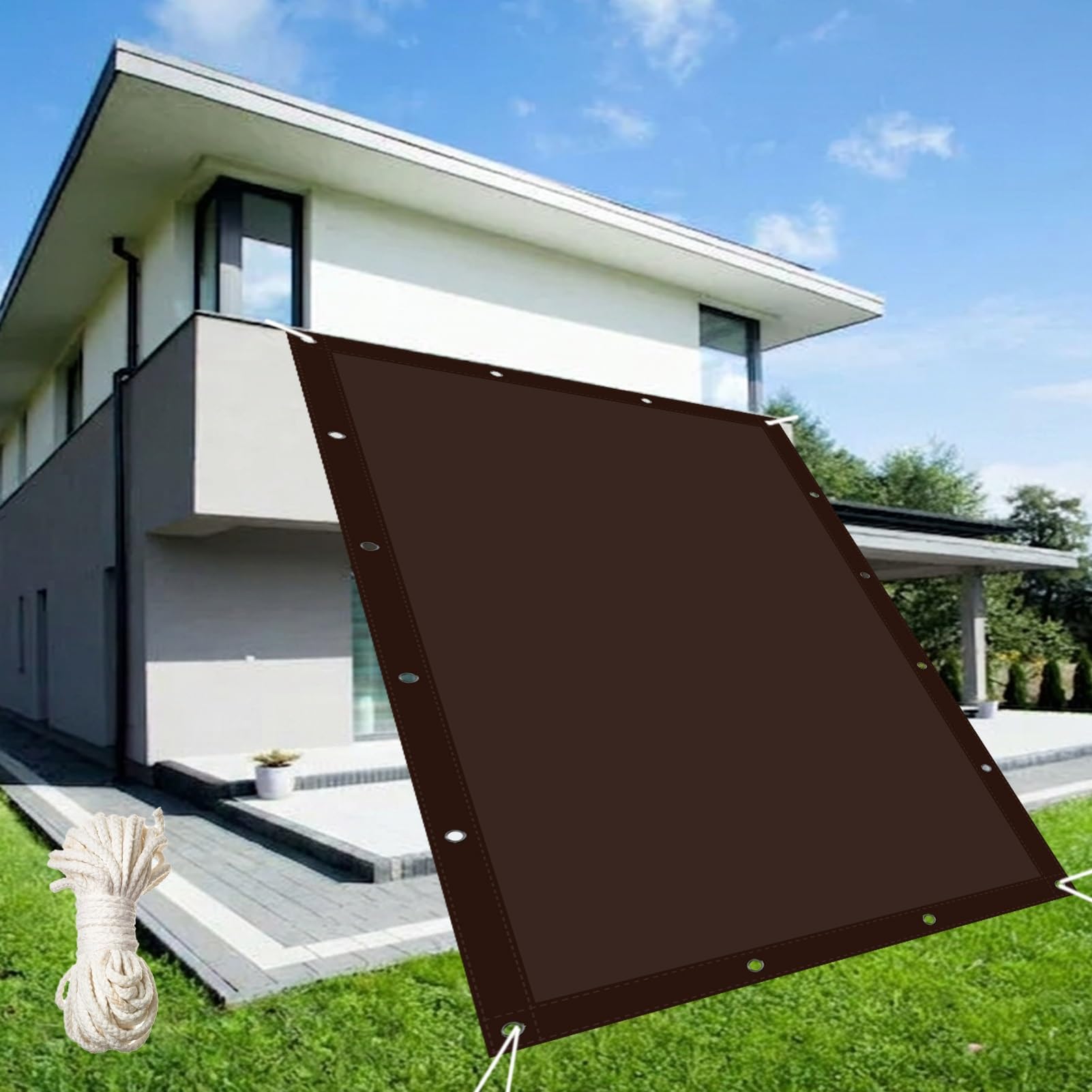 Żagiel przeciwsłoneczny na wymiar z oczkami 280 x 360 cm, produkujemy specjalne rozmiary, żagiel ogrodowy, ochrona przed promieniowaniem UV, wodoszczelny, odporny na warunki atmosferyczne, do użytku