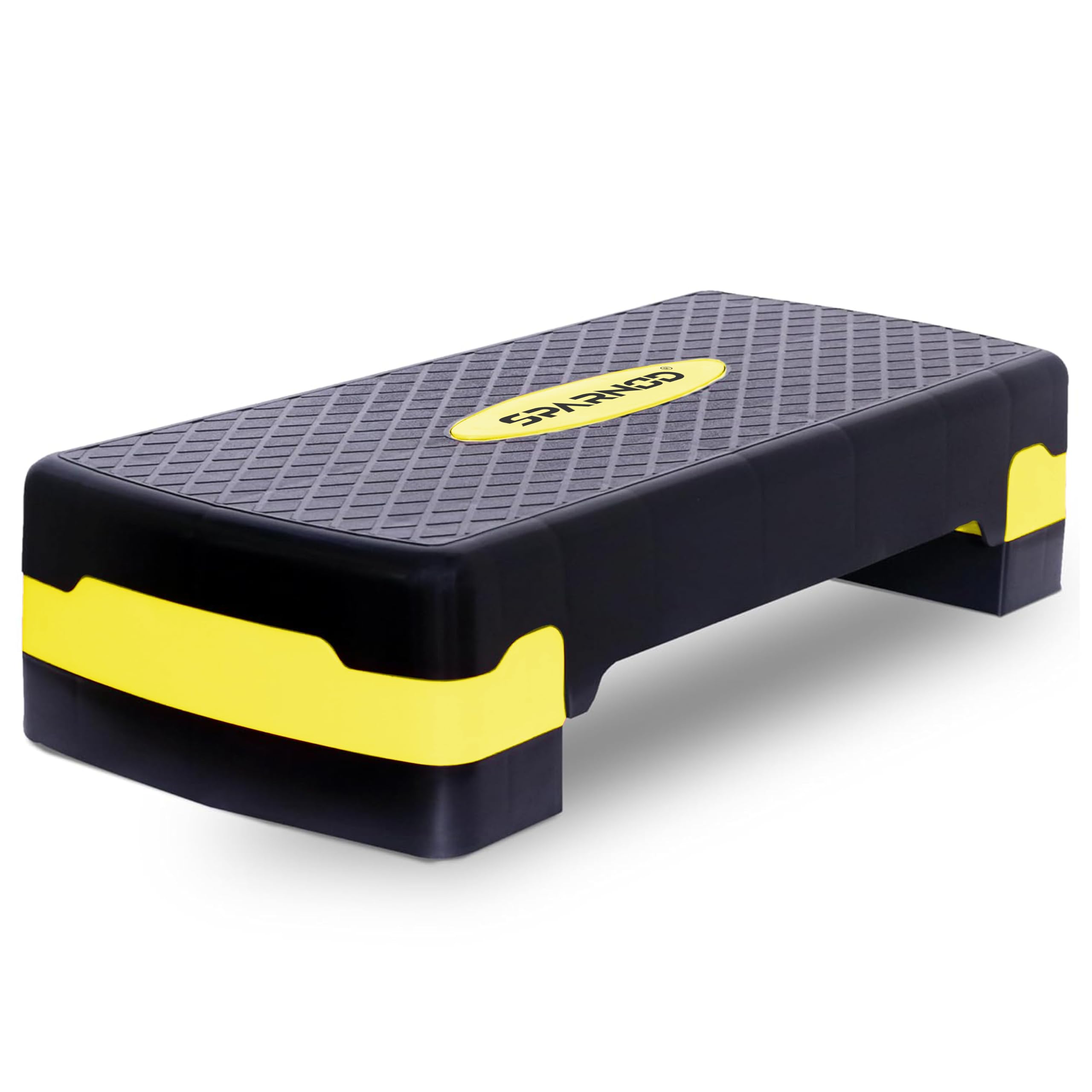 Sparnod Fitness SAS-1000 Aerobic Gym Stepper for Exercise at Home, Adjustable Height, Anti-Skid Surface, Supports up to 225 kg, Compact & Portable, Ideal for Cardio, Strength Training & Pilates Yellow-image-23
