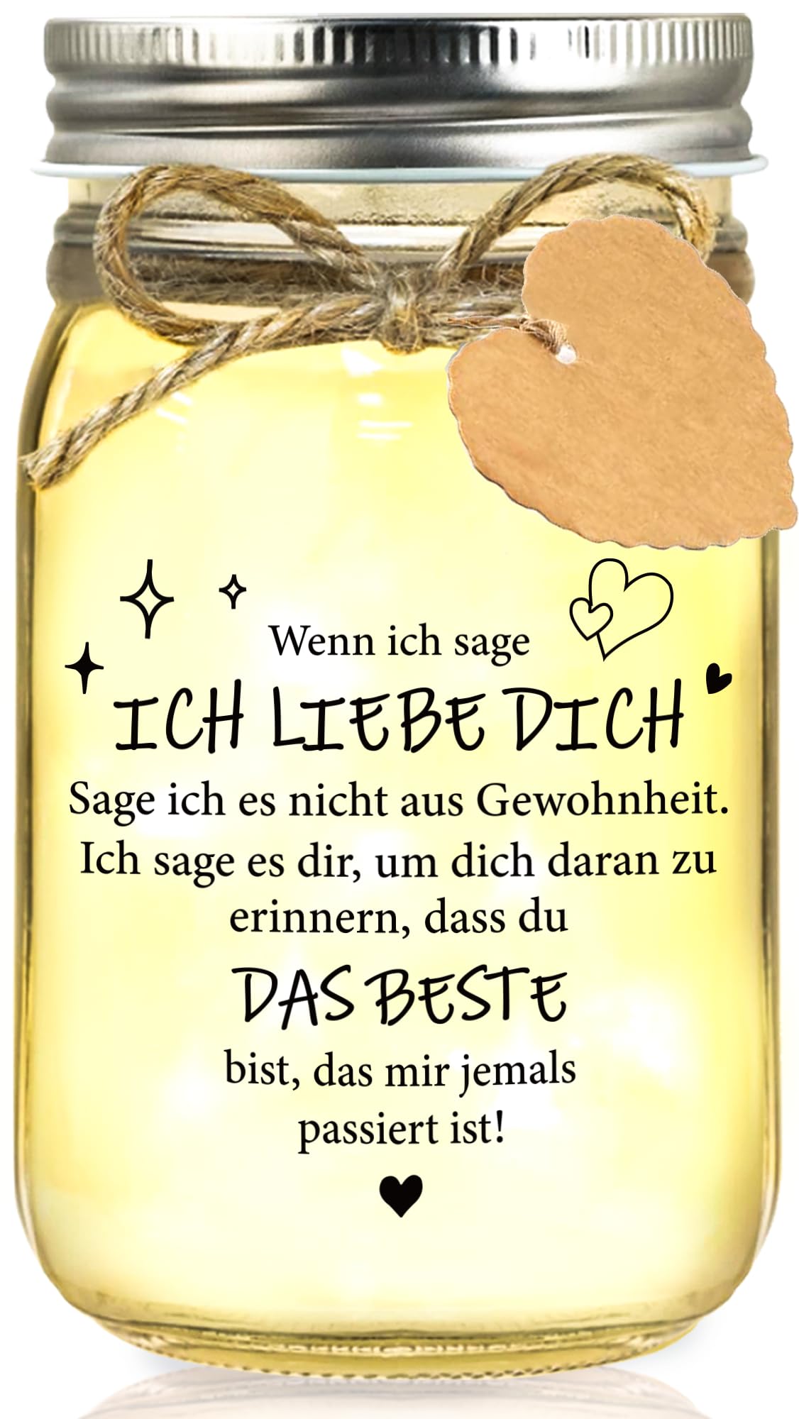 Hiipeefeel Ich Liebe Dich Geschenke für Frauen, Geschenk für Paar LED Flaschenlicht, Hochzeitstag, Jahrestag Geschenk Valentinstagsgeschenk für Sie Ihn