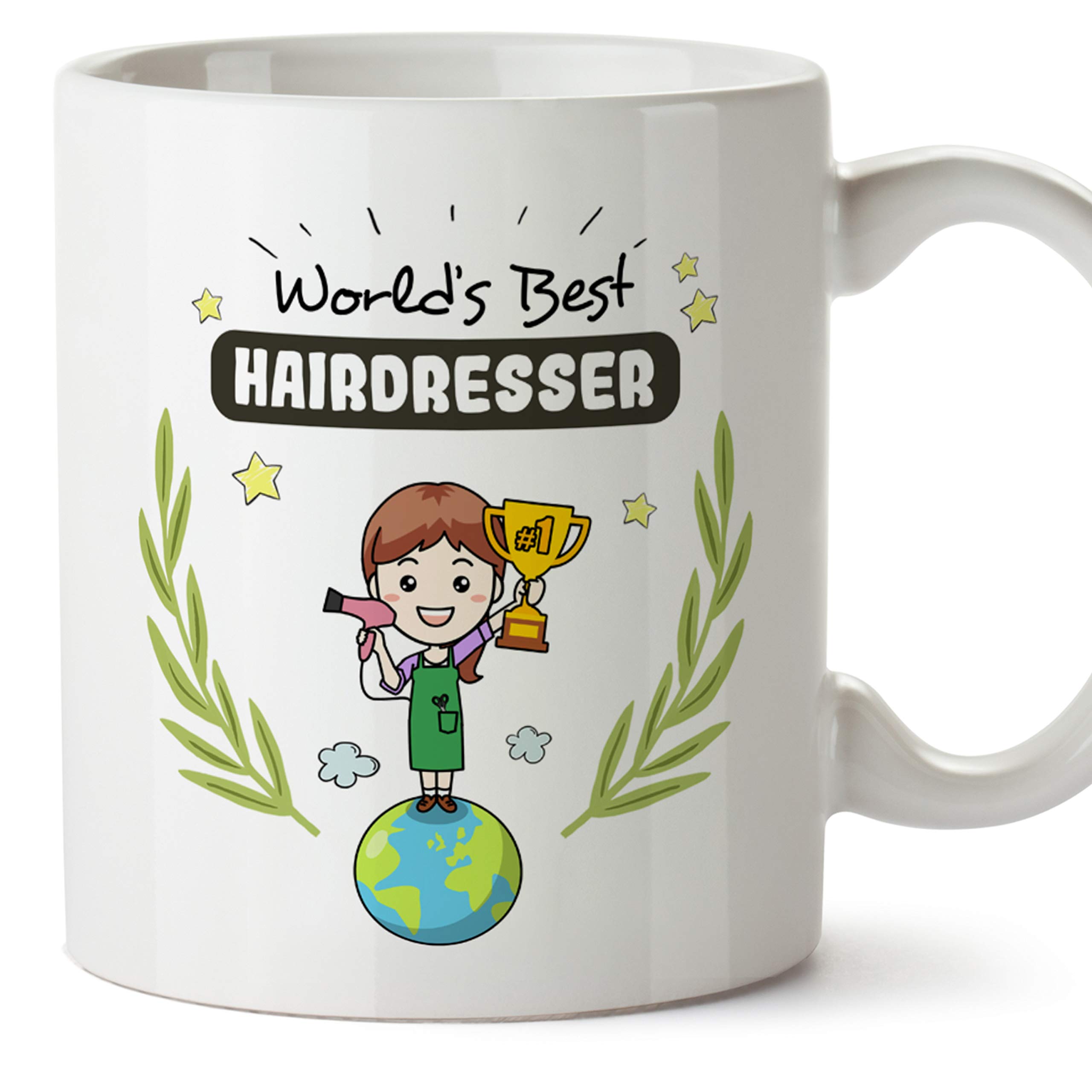 MUGFFINS Hairstylist Mug - "World's Best Hairstylist" - Funny Hairdressing Gift/Present - Tea/Coffee Ceramic Cup 11oz — image 1
