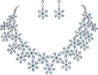 Lots Snowflake Austrian Crystal Necklace Earrings Set