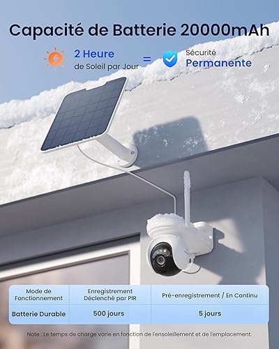 Reolink 4K Solar Camera Outdoor Wireless Altas PT Ultra+Solar Panel, 20000mAh Rechargeable Battery, F1.0, 2.4/5GHz Wi-Fi 6, 355°Pan & 90°Tilt, Smart Detection, Support up to 512GB microSD Card - 3