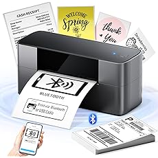 Bluetooth Thermal Label Printer, 4x6 Shipping Label Printer for Shipping Packages, Compatible with UPS, USPS, Ebay, Etsy, Amazon, Shopify Poshmark