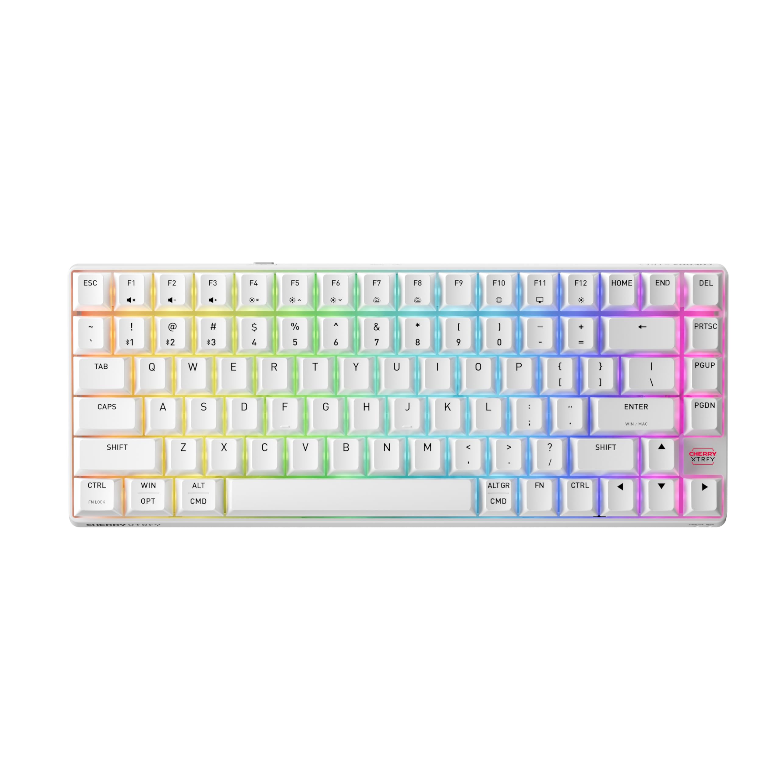 K33 Compact Wireless, Bezprzewodowa Klawiatura Gamingowa Typu Mem-chanical, Format 75%, Podświetlenie RGB, Odporność na Kurz i Zachlapania (IP54), Układ US (QWERTY), Biały