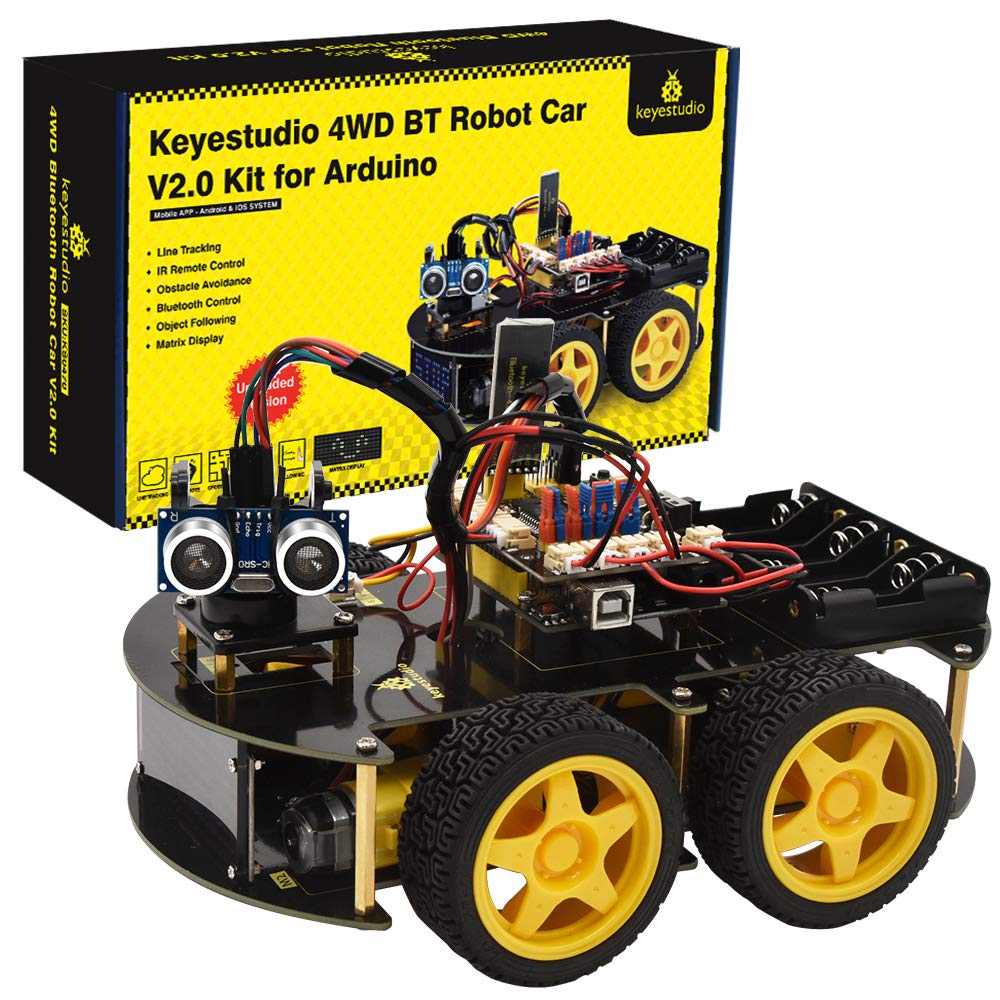 KEYESTUDIO 4WD Robot Car Kit for Arduino IDE with UN0 Board, Line