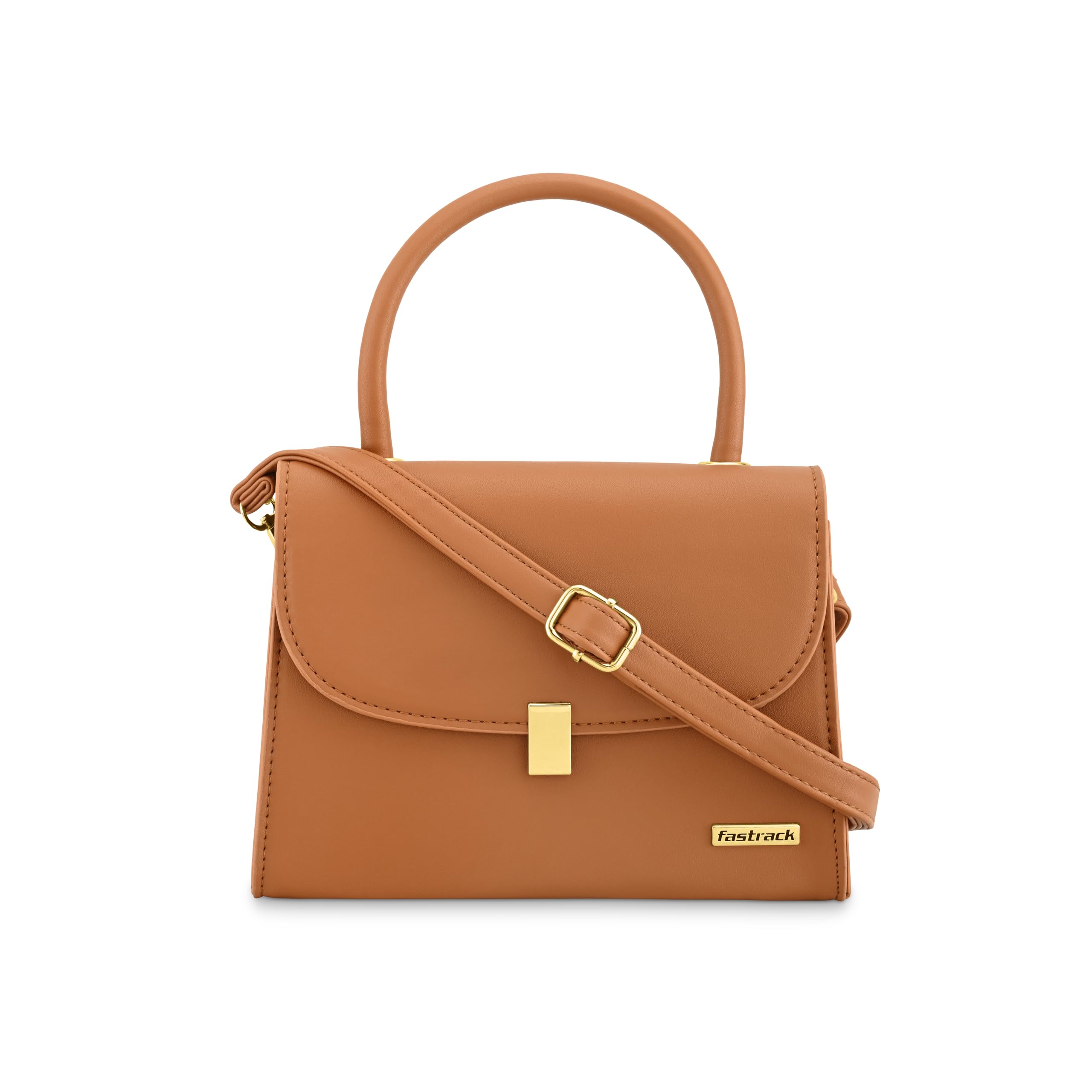 Solid PU Structured Handheld Bag For Women, Girls and Ladies| with Detachable Sling Strap and Button closure | Ladies Purse Handbag | Handbags for Casual Carry-image-26
