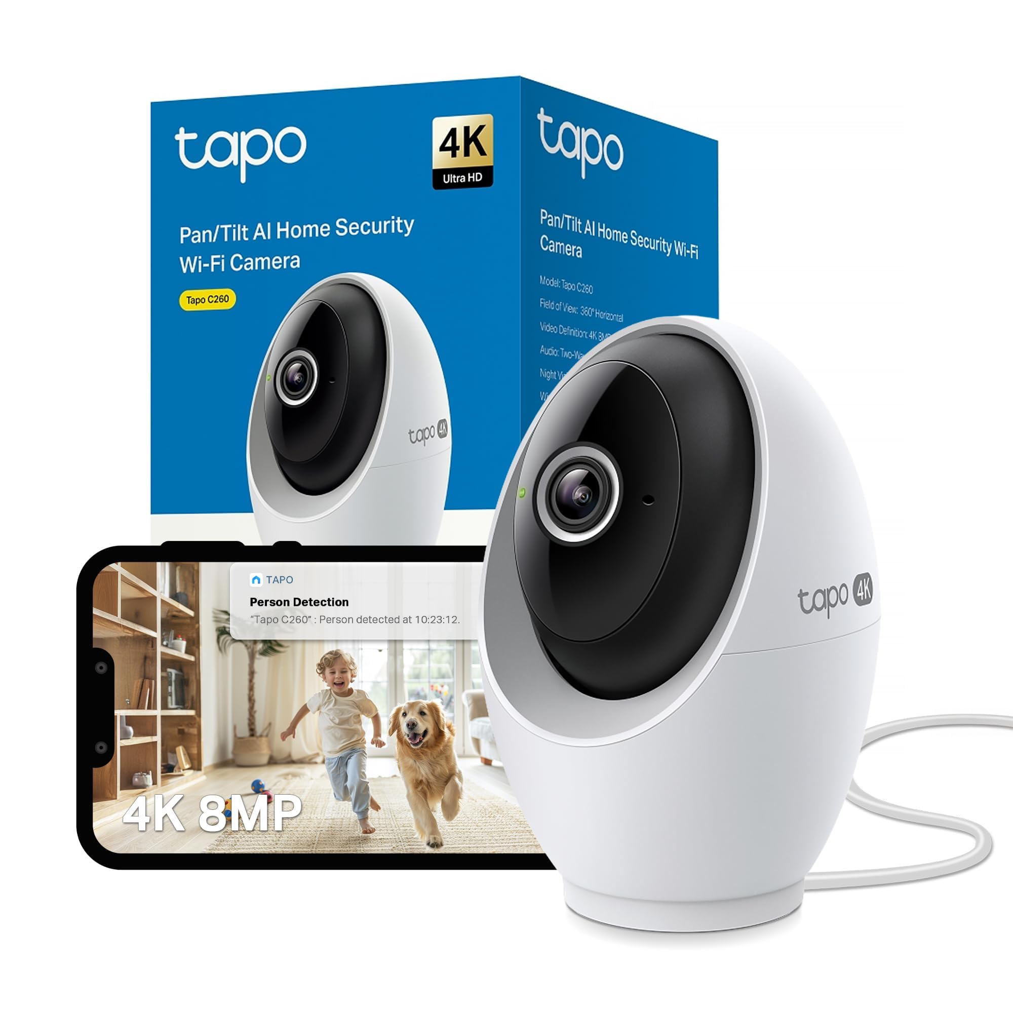 Tapo TC70 Pan/Tilt Indoor Camera House Security Camera, Dog Camera, No Monthly Fee, AI Detection, WiFi Camera, Baby Camera Monitor, 1080p Full HD, 360° View, Night Vision, Works with Alexa & Google — view 14
