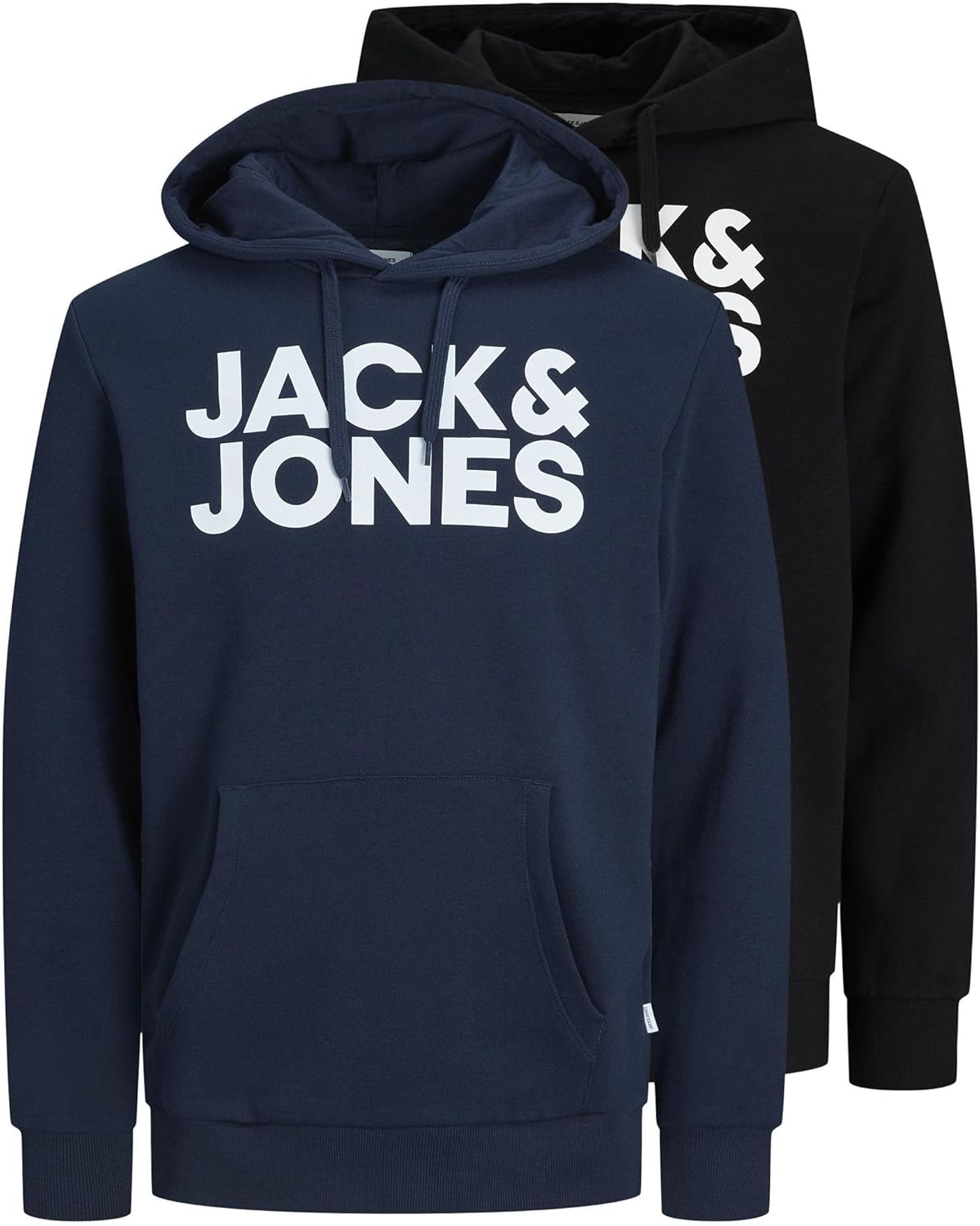 JACK & JONES mens Jjecorp Logo Sweat Hood 2pk Mp